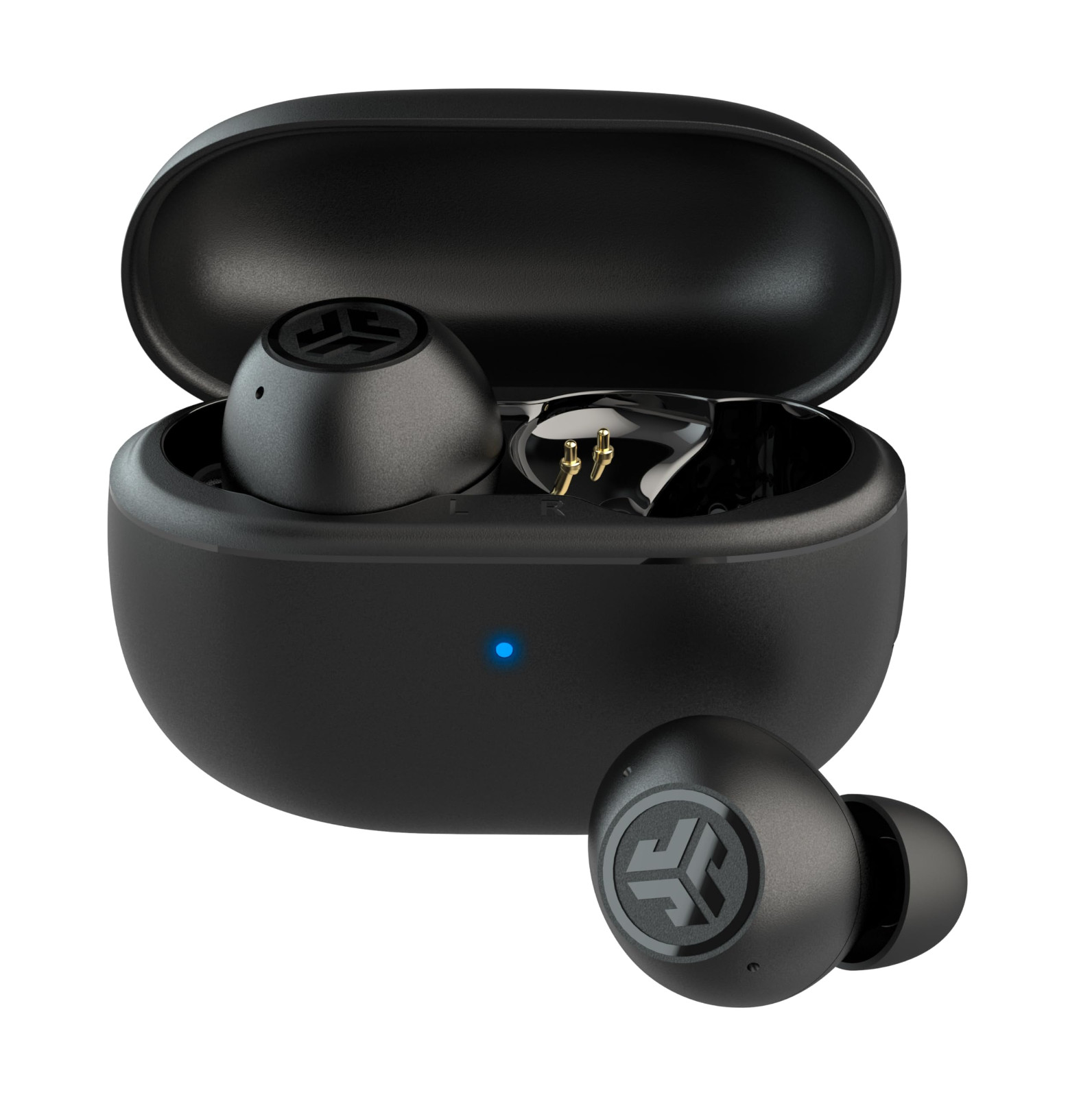 JLab GO Pop ANC Bluetooth Earbuds, Charging Case, Black