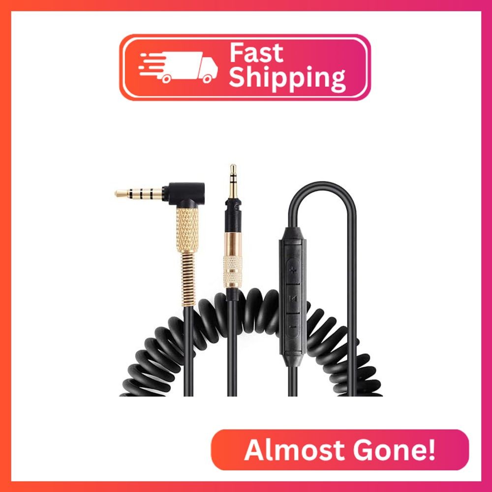 Fezzlo HD598CS Coiled Audio Cable Compatible for Sennheiser HD558 HD518 HD599 HD