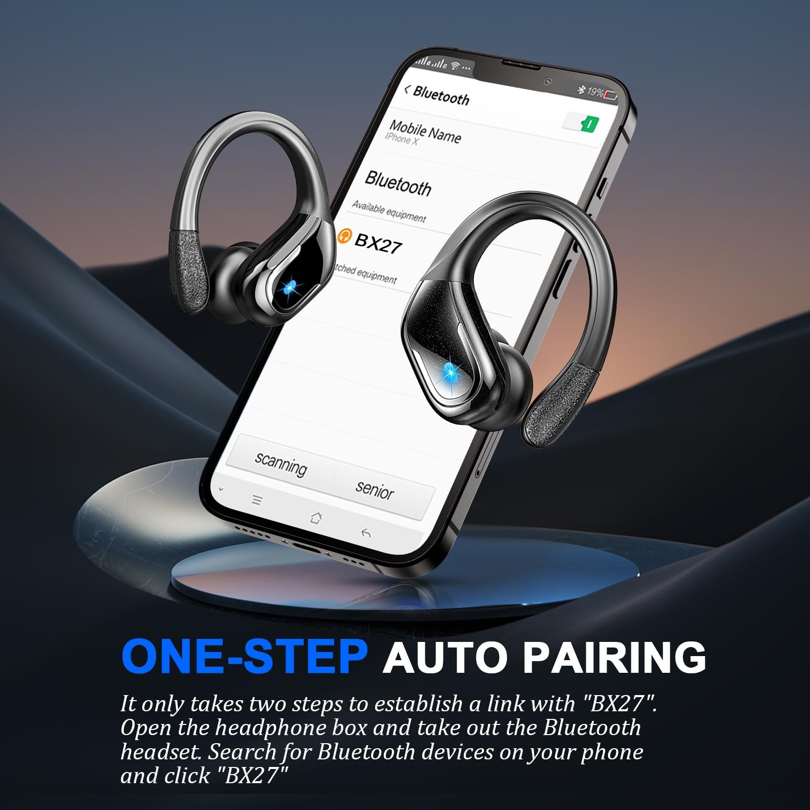 Wireless Earbuds Bluetooth 5.4 IP7 Waterproof Sport 75H ENC Earhooks from USA
