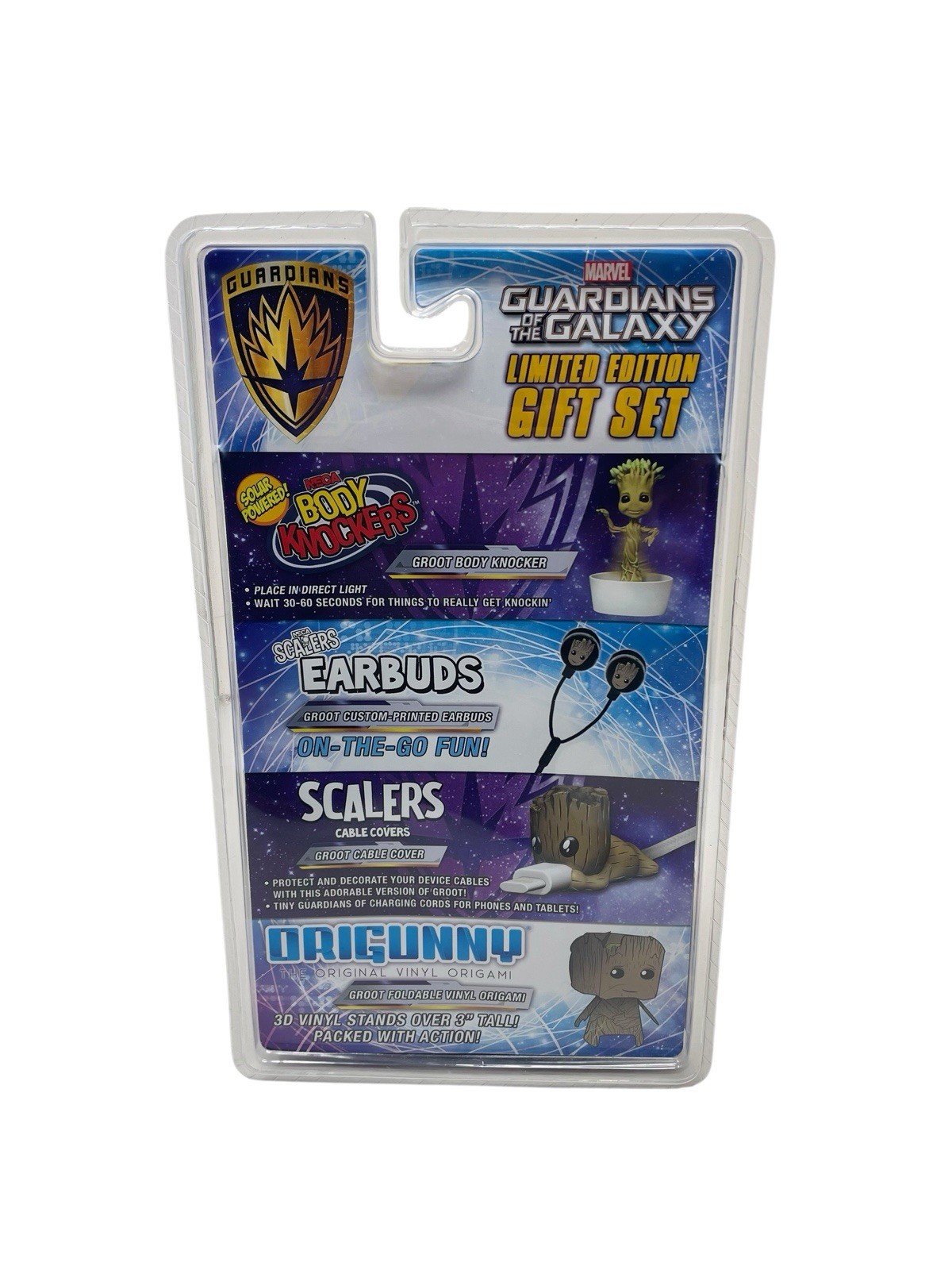 Marvel Guardians Of The Galaxy Vinyl Figure Groot Body Knocker Earbuds Gift Set