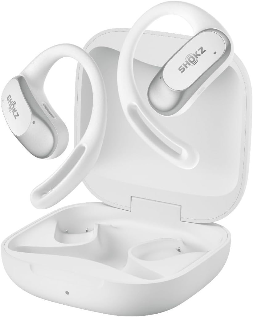 Shokz OPENFIT AIR Open Ear Bone Conduction Bluetooth Earbuds – White (T511)™
