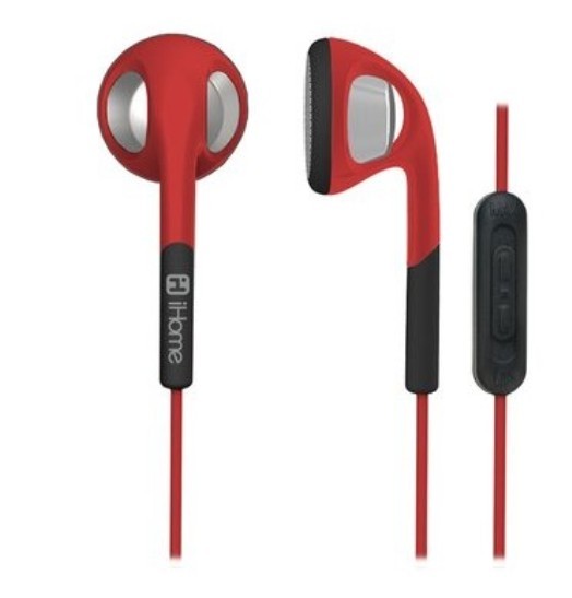4 Pk iHome iB2 Colortunes Earbuds with Volume Control (Red)