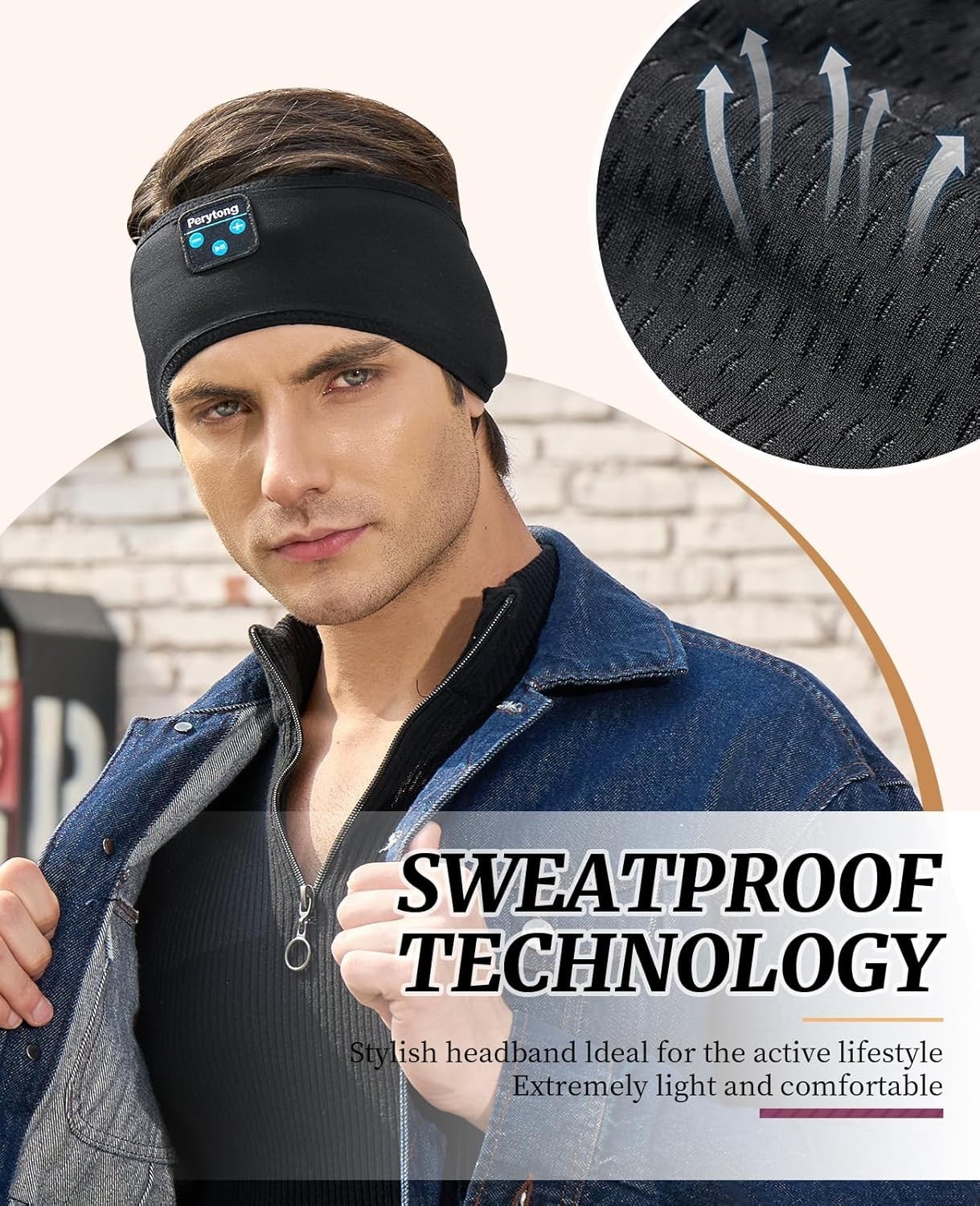 Wireless Sleep Headphones Sports Headband Bluetooth with Soft Fabric