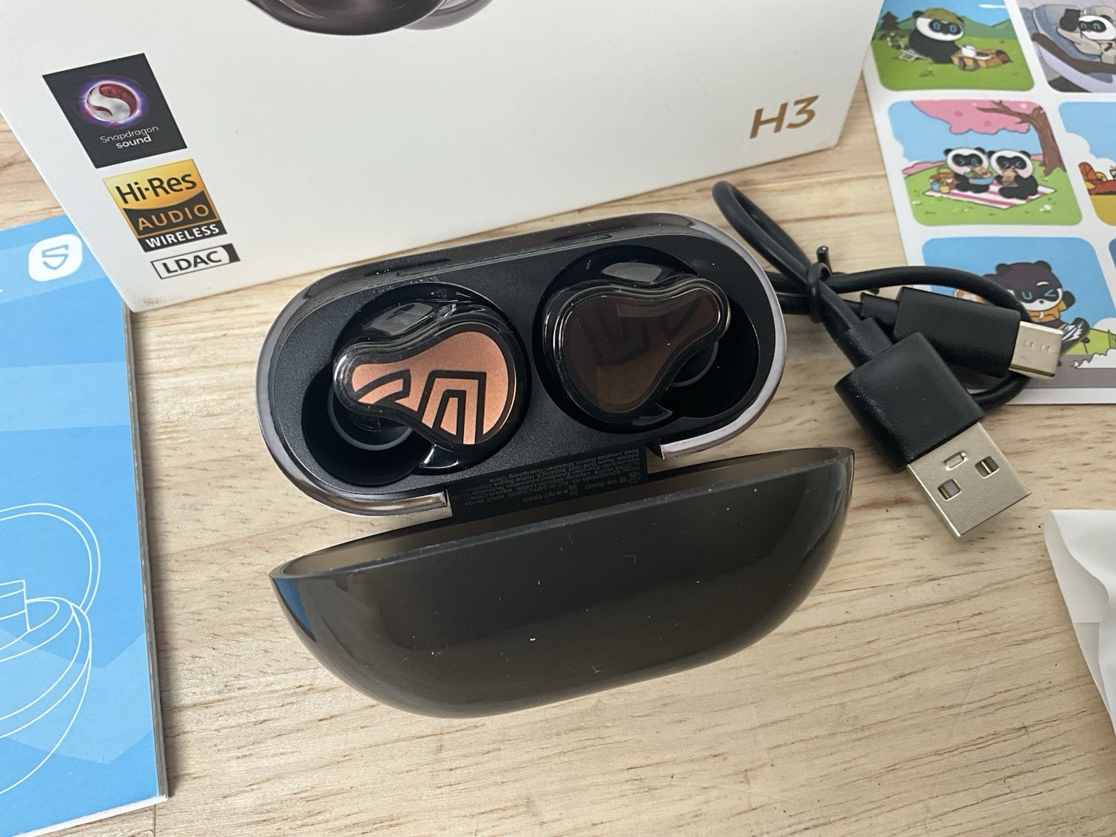 SOUND PEATS H3 HI-RES Wireless Earbuds TITANIUM BLACK