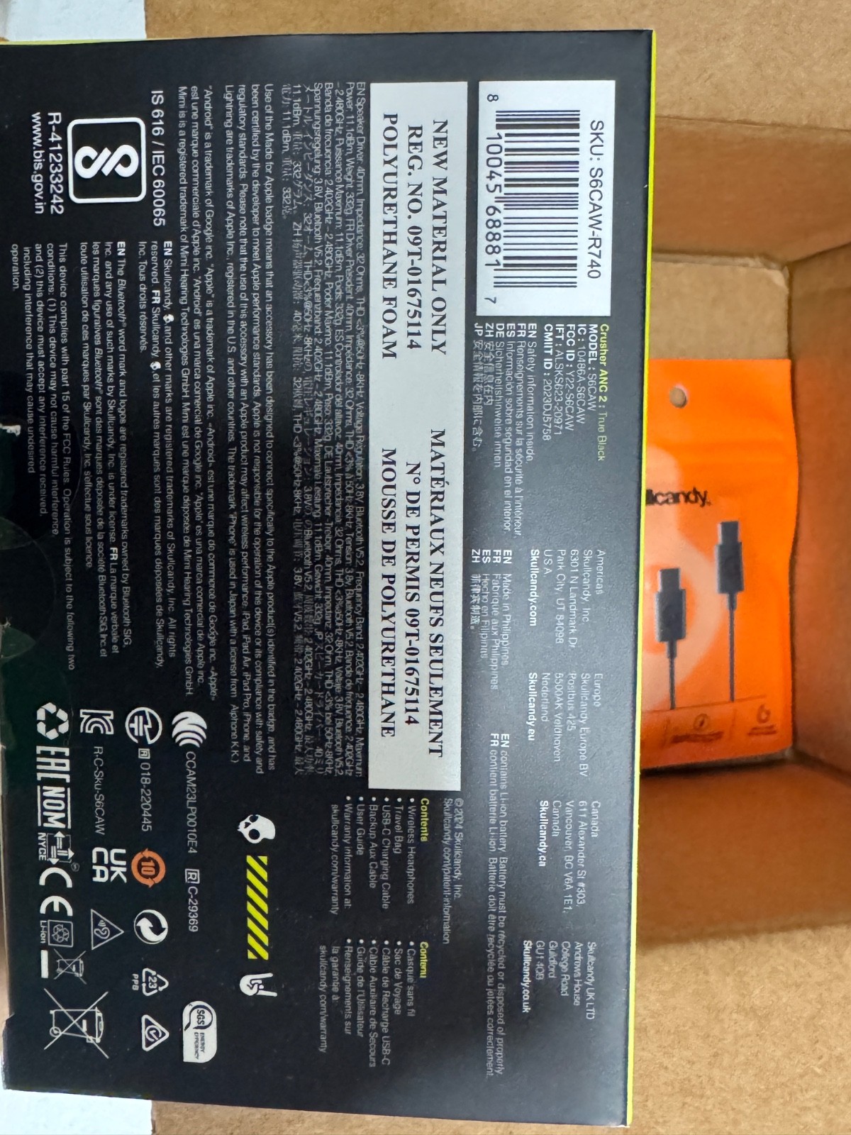 Skullcandy Crusher ANC 2 Over-Ear Noise Canceling Wireless Headphones – Black
