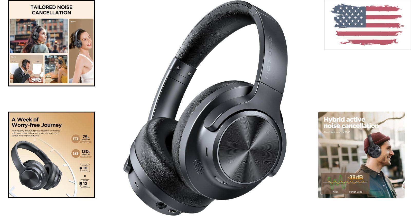 Comfort Fit Noise Cancelling Headphones – Wireless, Deep Bass, App Customization
