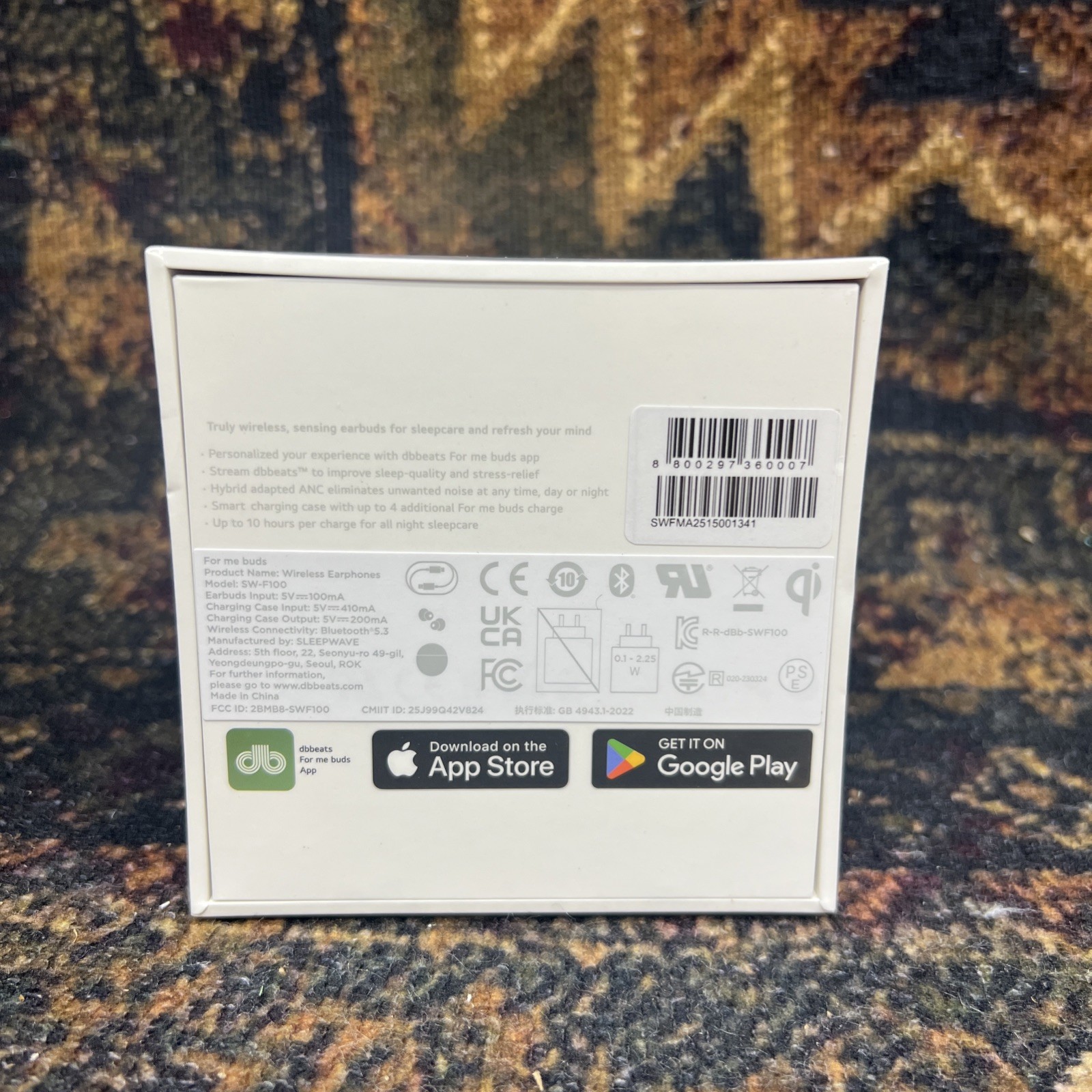 dbbeats For Me Sleep Earbuds SW-F100 Audio Wellness, Meditation, and Focus