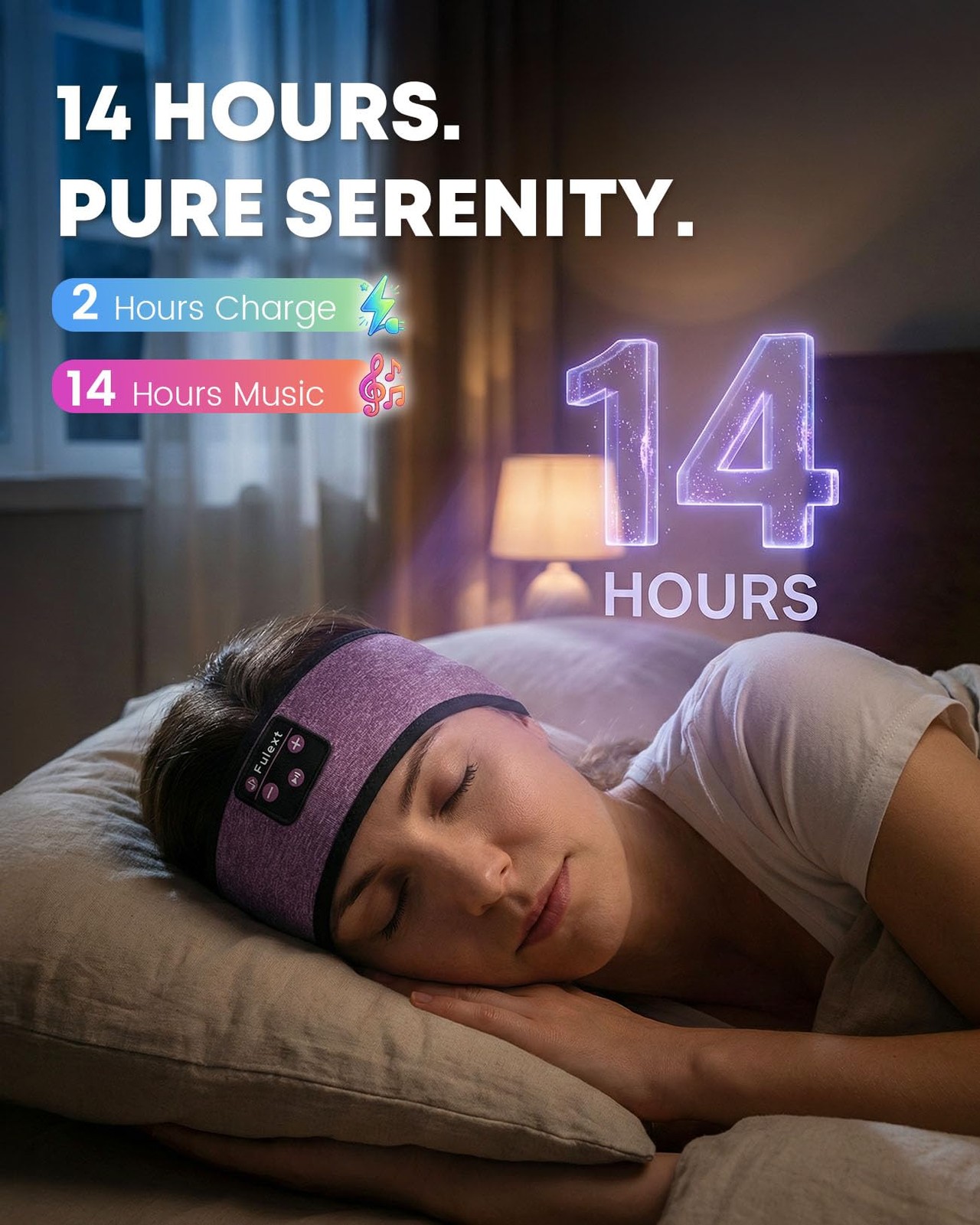 Sleep Headphones Headband Wireless Bluetooth 5.4 – Soft, Breathable, Ultra-Th…