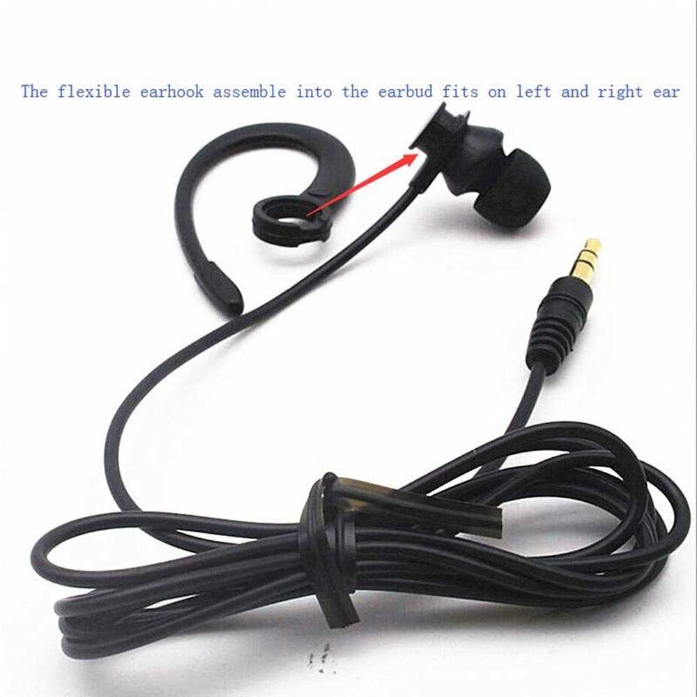 LINHUIPAD Single Side Earbud Headphones Stereo in-Ear Earphone Black