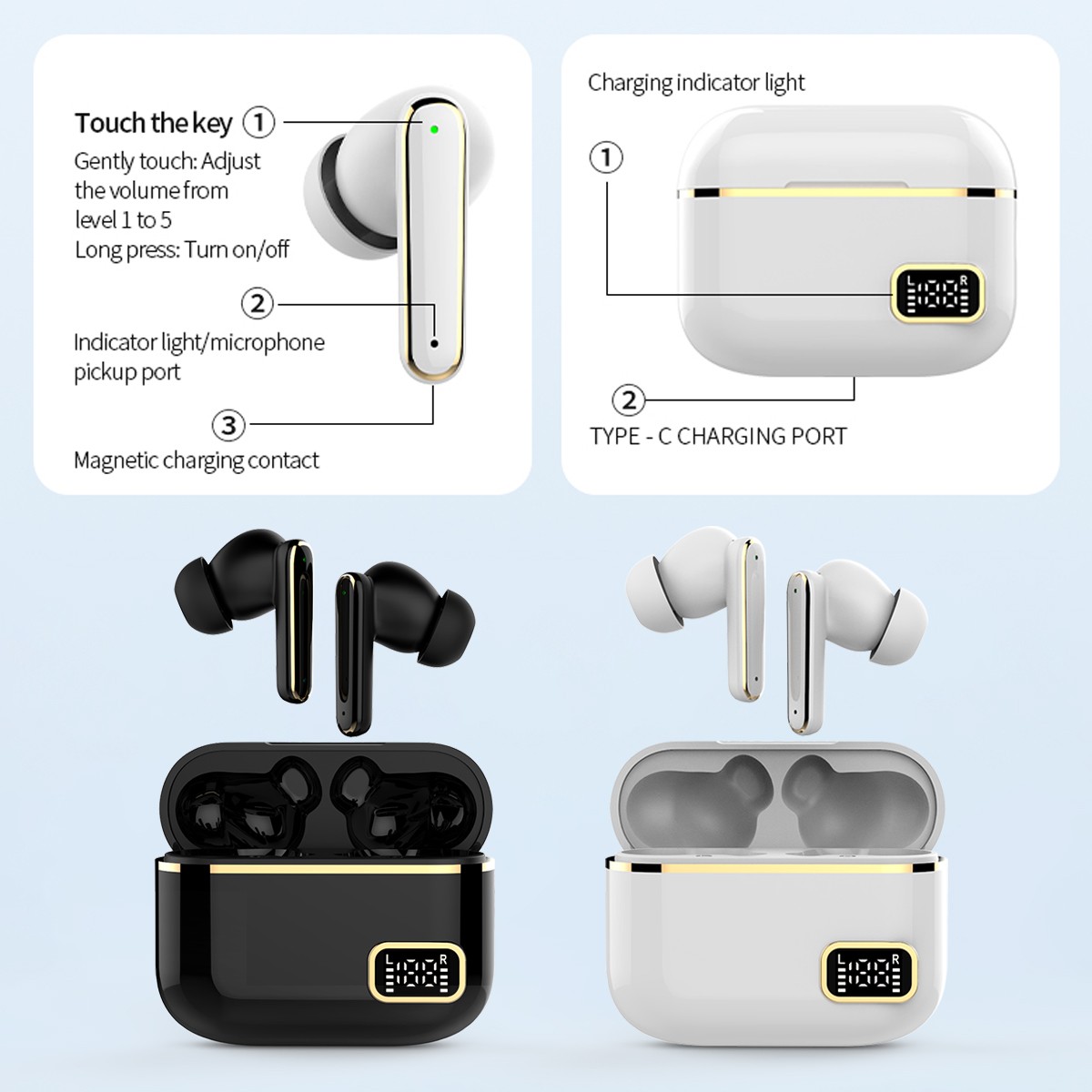 Digital Rechargeable-In-Ear Hearing Aids Sound Voice Amplifier Bluetooth Headset