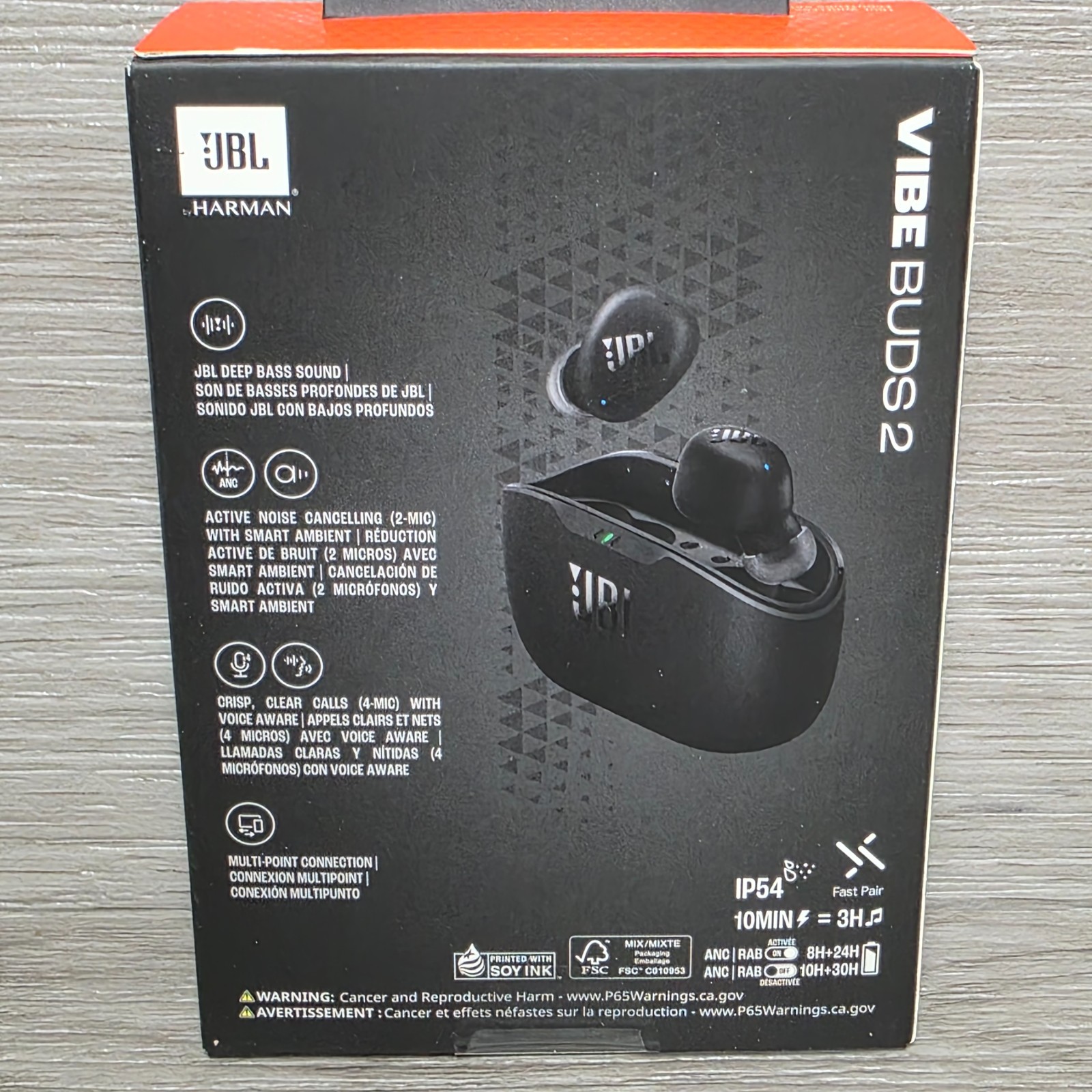 JBL Vibe Buds 2 True Wireless Noise Cancelling Earbuds Black Pure Bass Sound