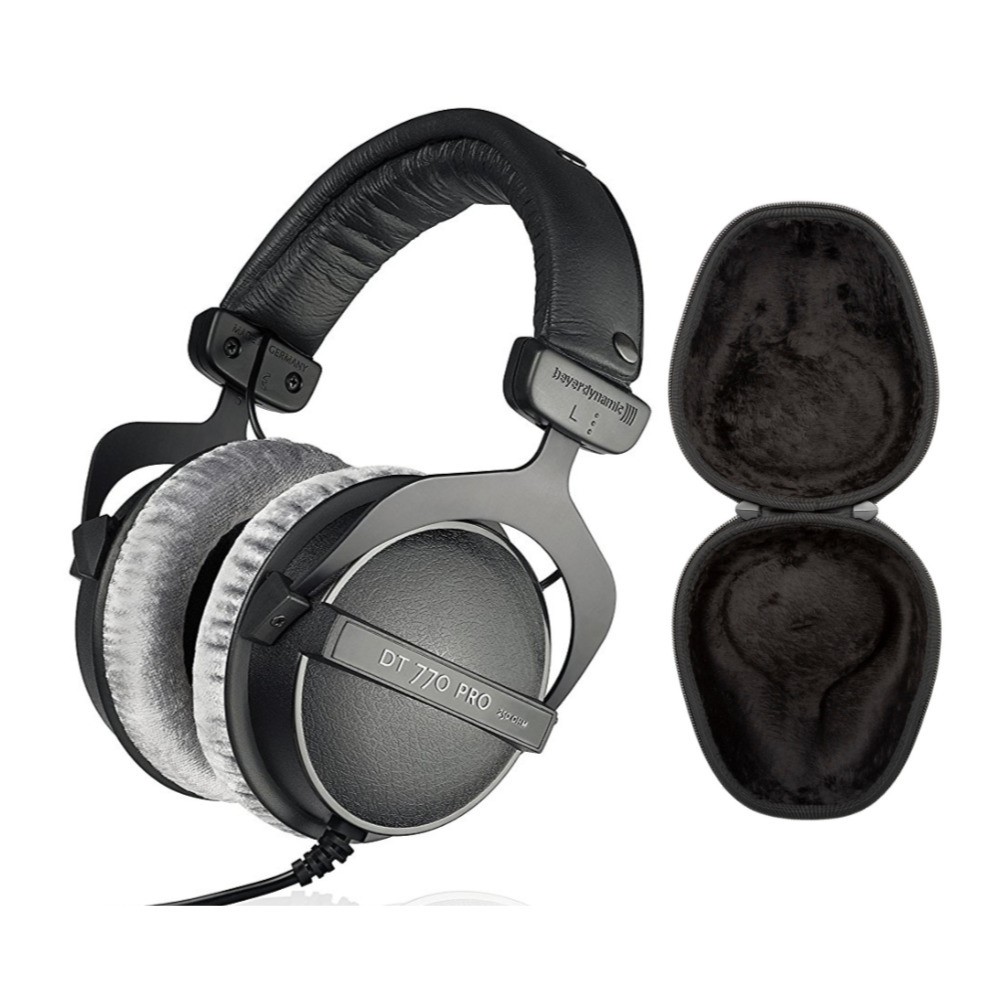 Beyerdynamic DT 770 PRO Wired Headphones 250 Ohm Bundle with Headphone Case