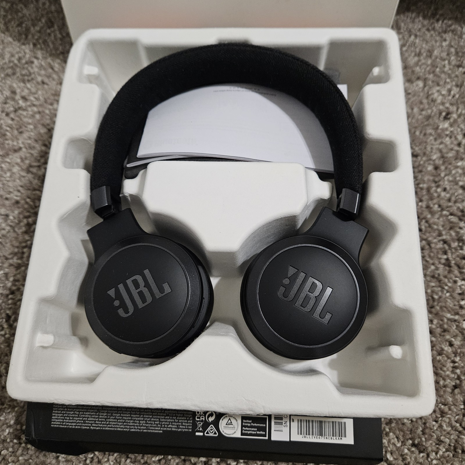 JBL Live 670NC Wireless On-Ear Headphones W Adaptive Noise Cancelling Speed