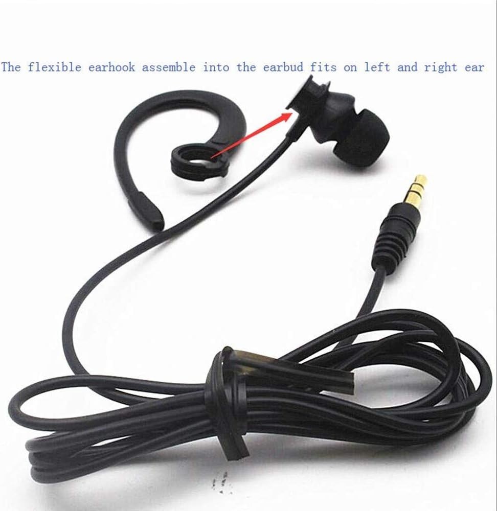 In-Ear Headphones with Tangle-Free Cable and Removable Hook for All Devices