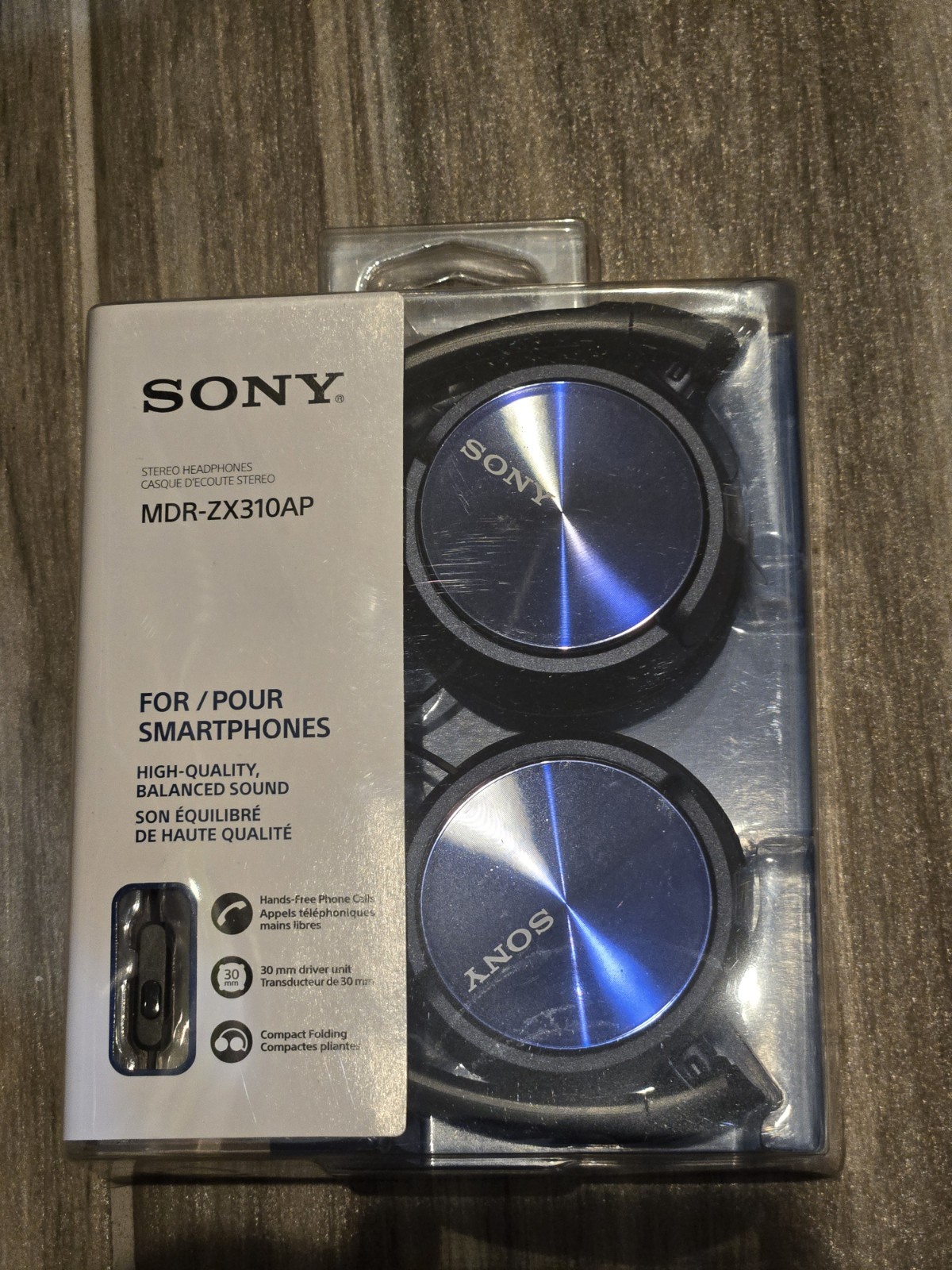 Sony MDR-ZX310AP Blue Collapsible Wired Stereo Headset