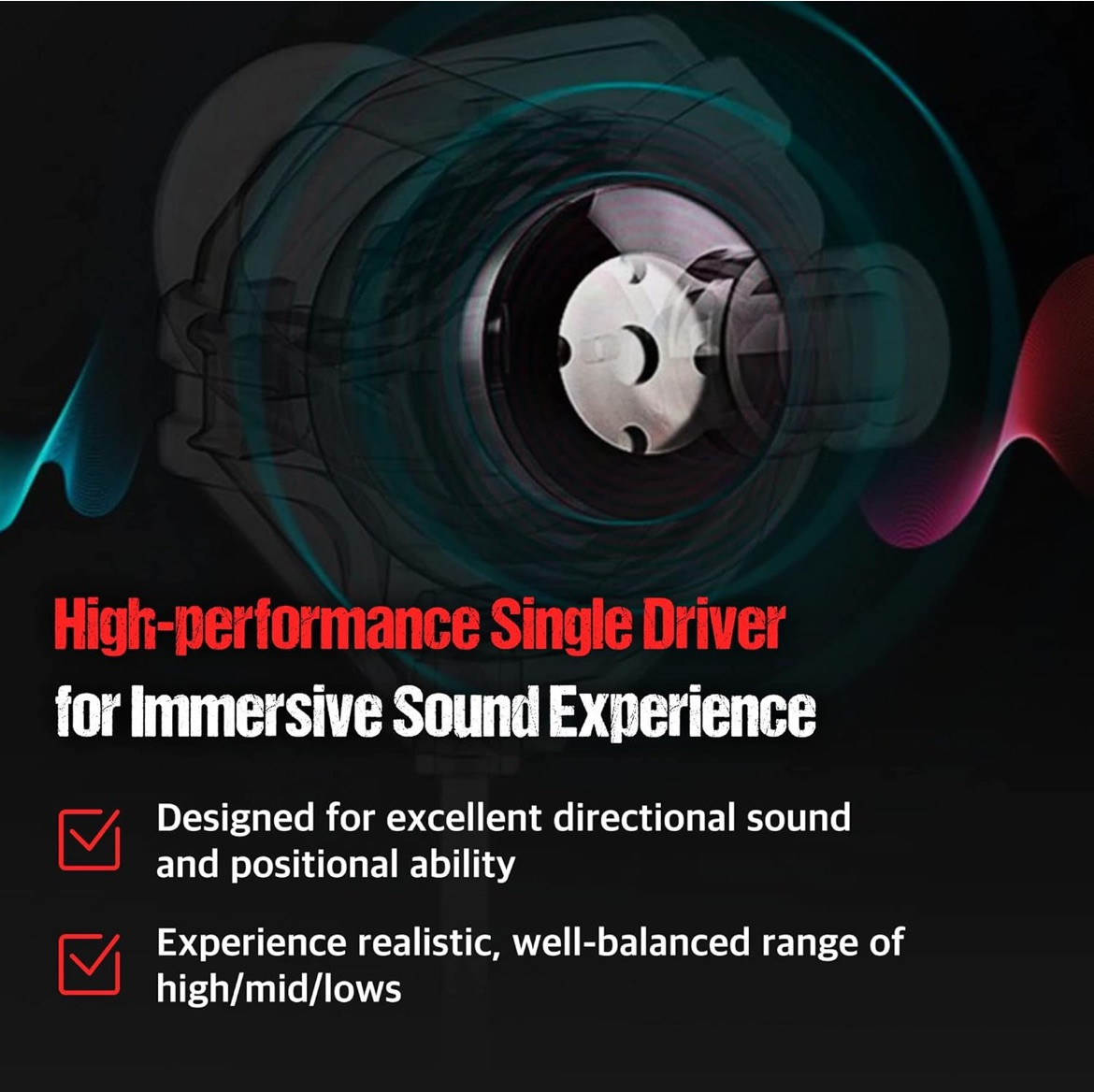 Sound Panda SPE-G9 Light Gaming Earbuds Single Driver 3.5mm Dual Microphone