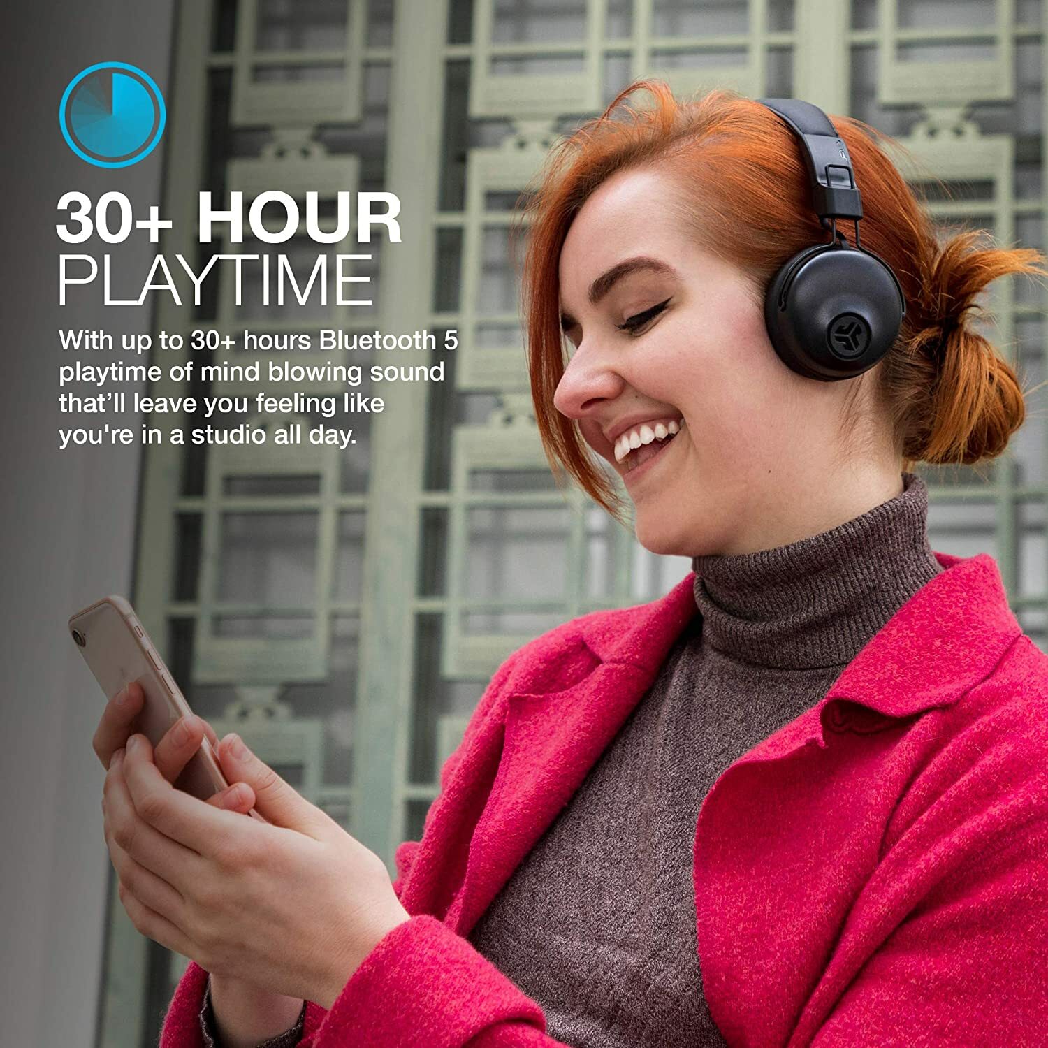 JLab Audio Studio Bluetooth Wireless On-Ear Headphones | 30+ Hr Bluetooth | EQ3