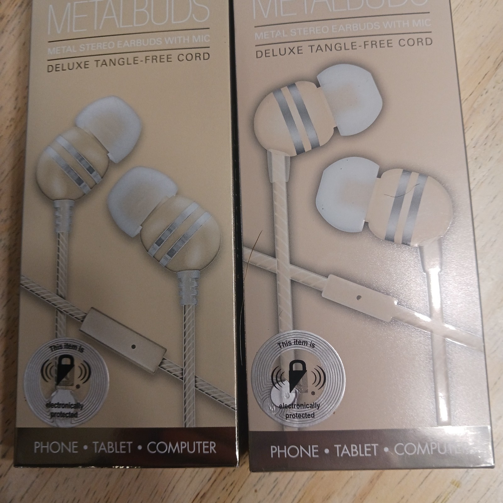 Sentry Metalbuds Ear Buds w/ Mic noise Isolation Tangle-Free Cord Lot Of 5