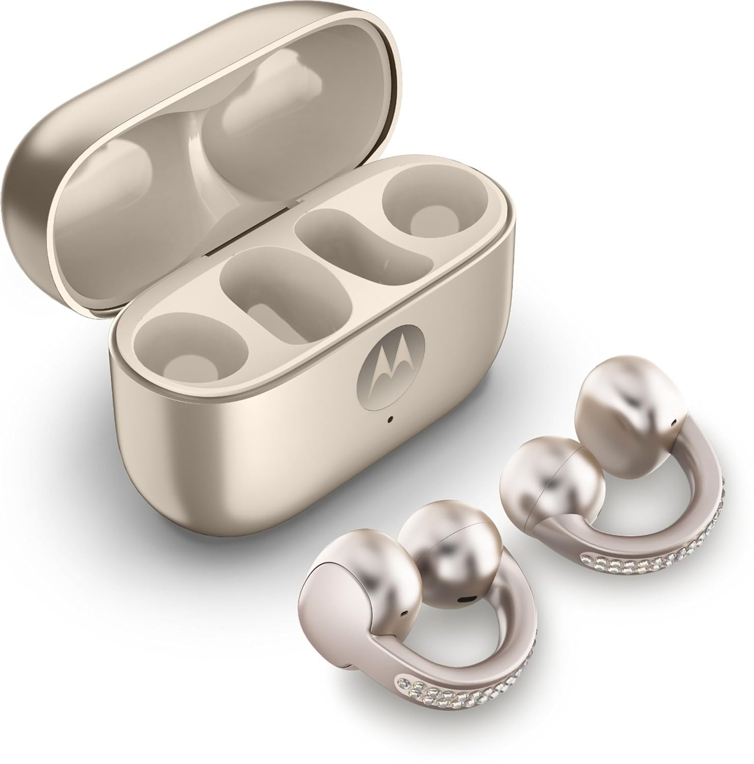 Motorola Moto Buds Loop with Sound by Bose True Wireless Earphones – French Oak