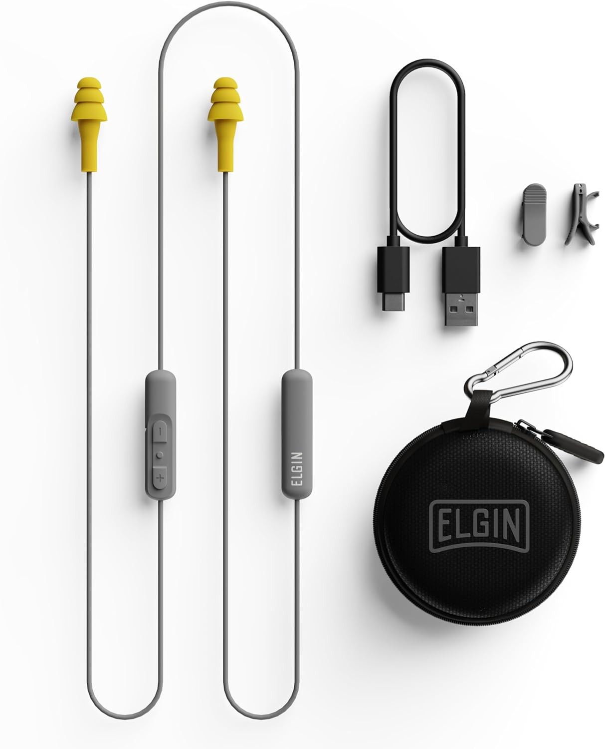 Elgin Ruckus Wireless Bluetooth Earplug Headphones, 25 dB NRR, Noise Orange