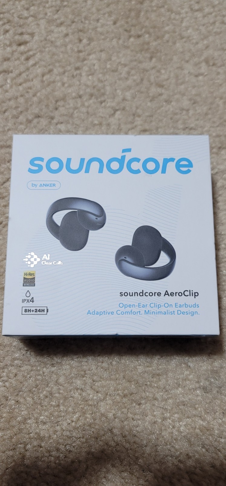 Soundcore – by Anker AeroClip Open-Ear Clip-On Earbud Headphones – Black