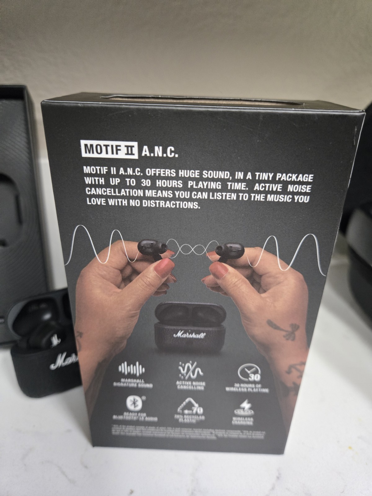 Marshall Motif II A.N.C. True Wireless Bluetooth In-Ear Earbuds w/ ANC Black