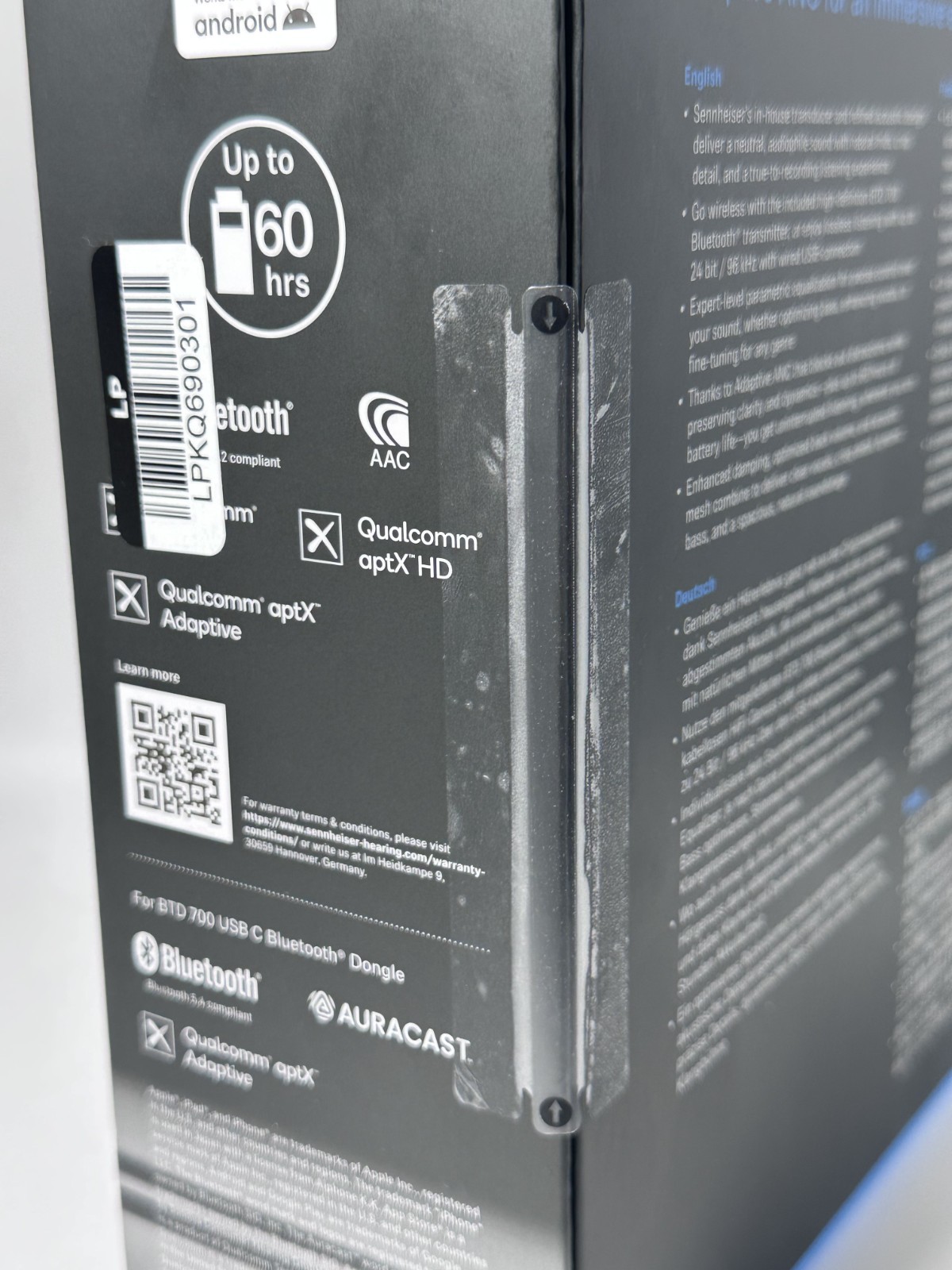 NEW Sennheiser – HDB 630 Around-the-ear Bluetooth Wireless Headphones – Black