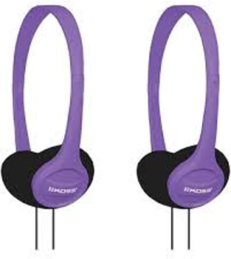 Adjustable Violet On-Ear Headphones – Portable Audio Experience with 3.5mm Jack