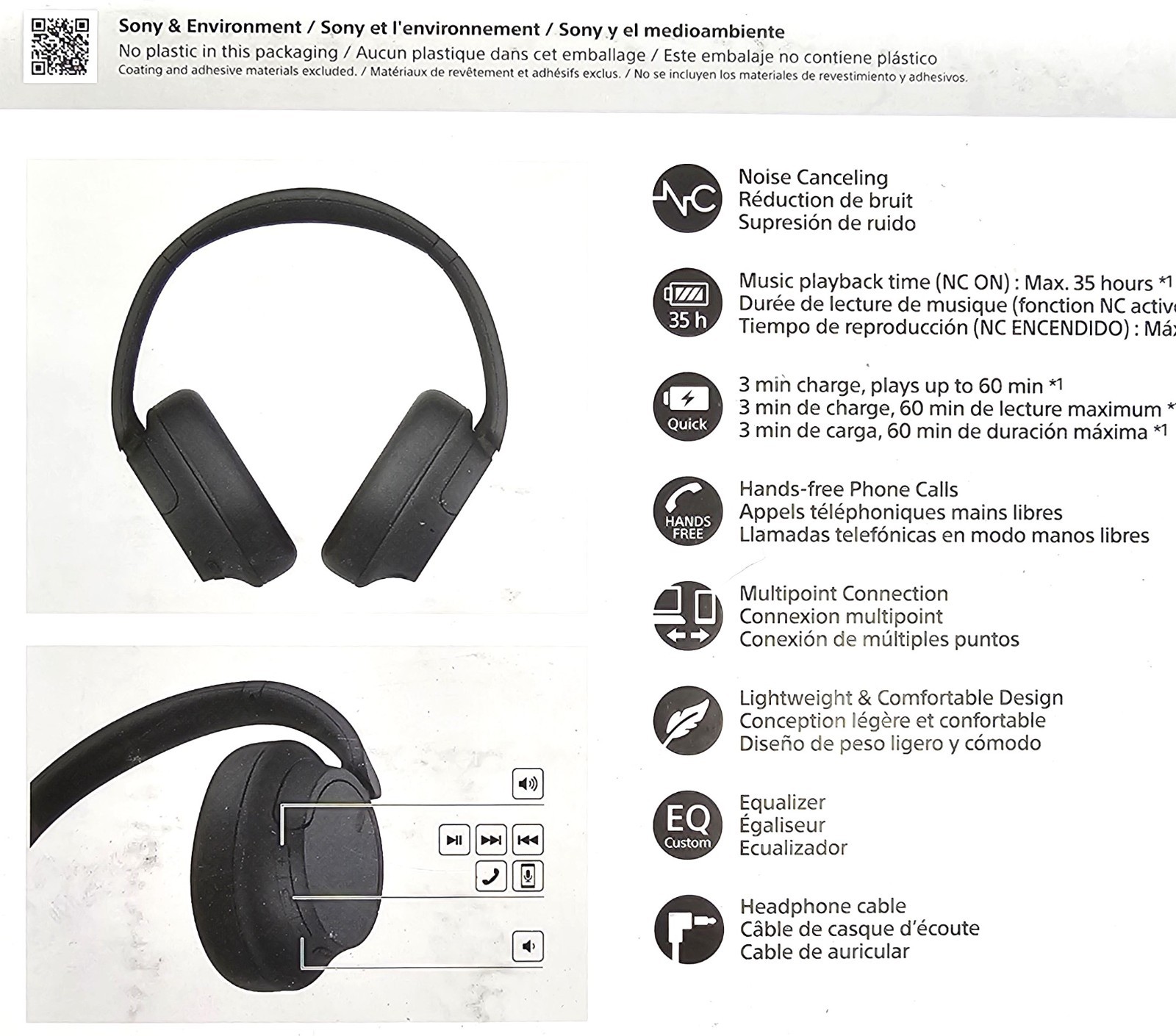 Sony WH-CH720N Noise Canceling Wireless Headphones, Mic, Alexa Built-in, Black