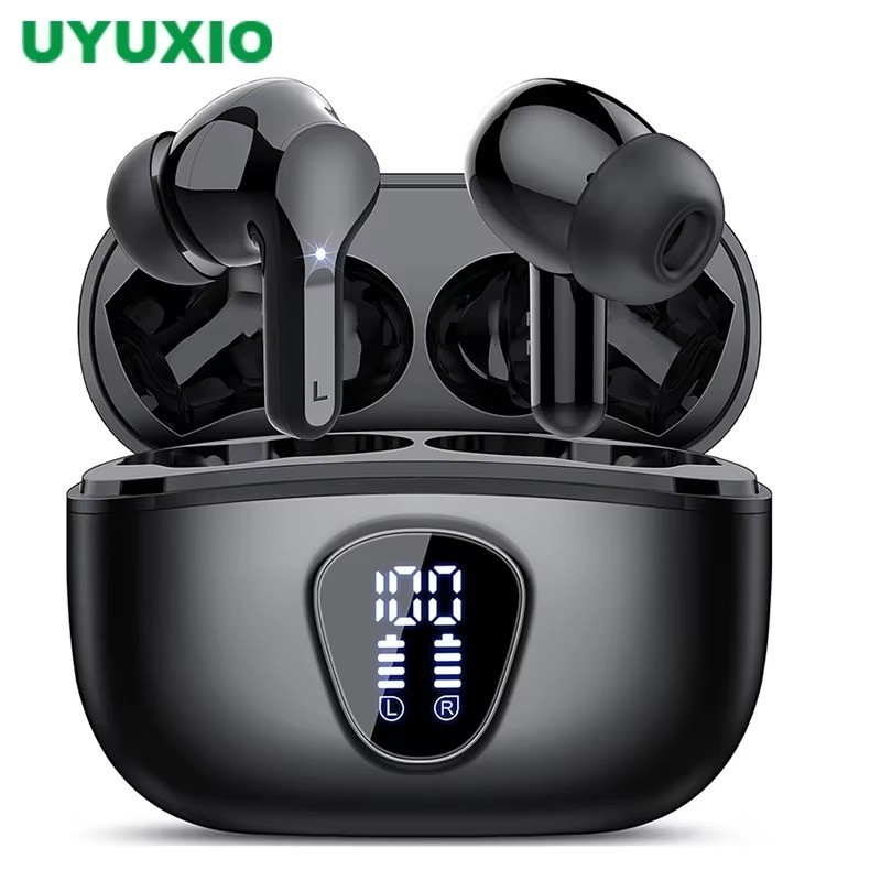 Wireless Earbuds BT5.3 HiFi Stereo ENC Noise Cancelling 48H LED Display IP7 Wate