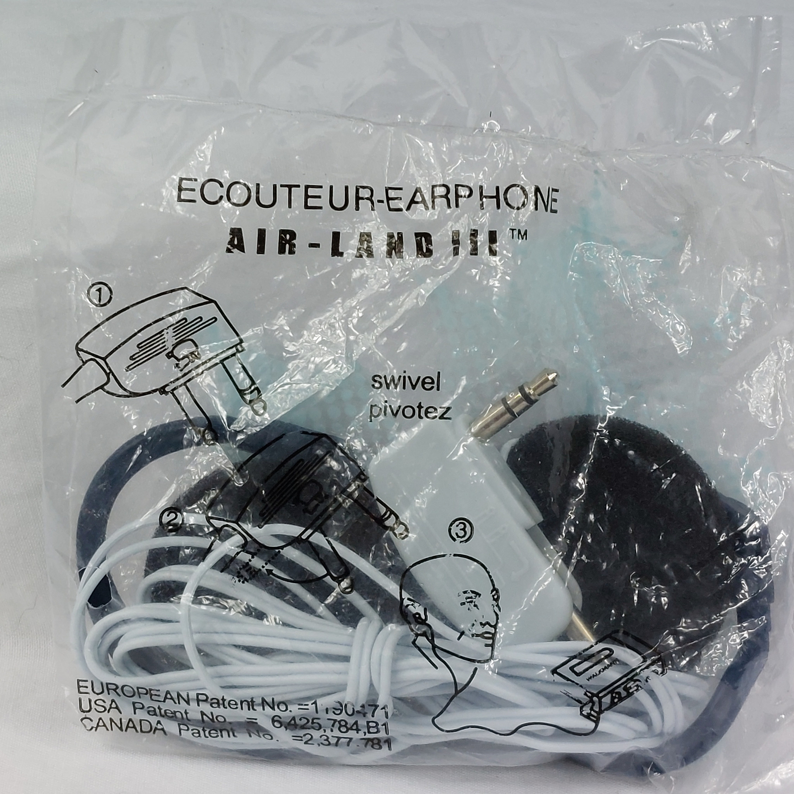 Air Canada Air-Land III On-Ear Headphones Travel Flight Movies Sealed Pkg