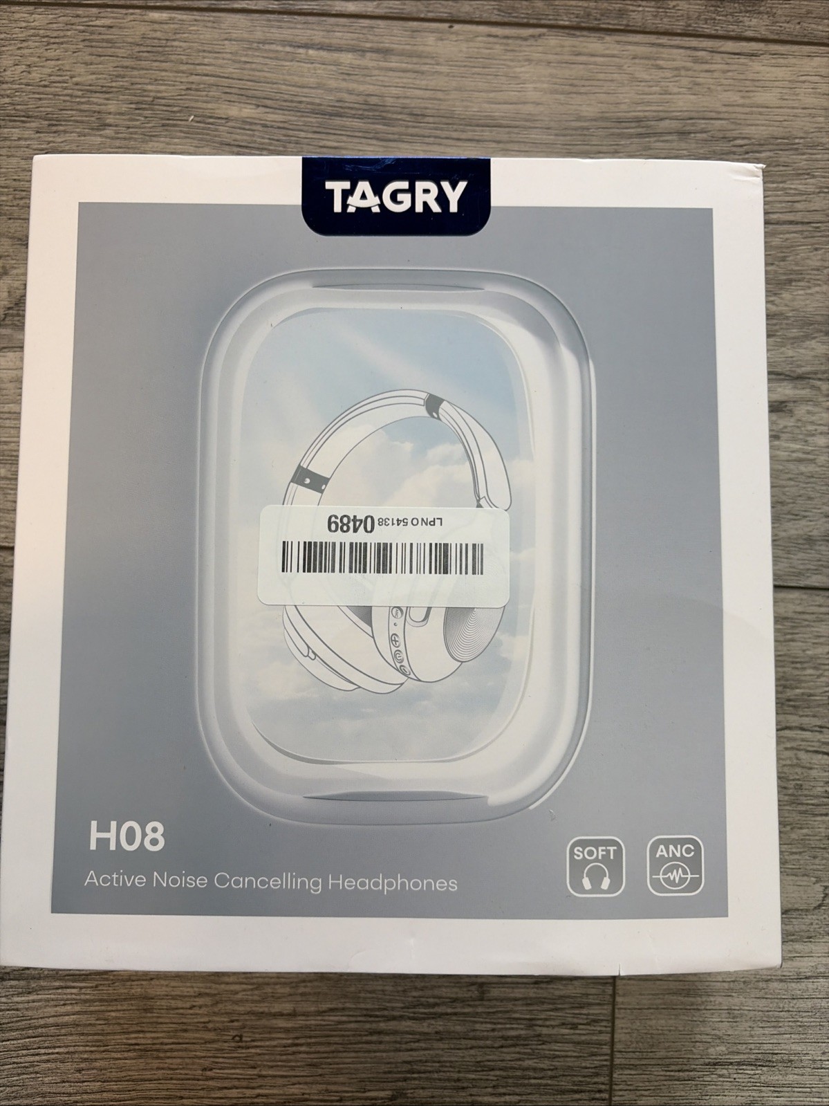TAGRY H08 Active Noise Cancelling Headphones White Headband Over-Ear