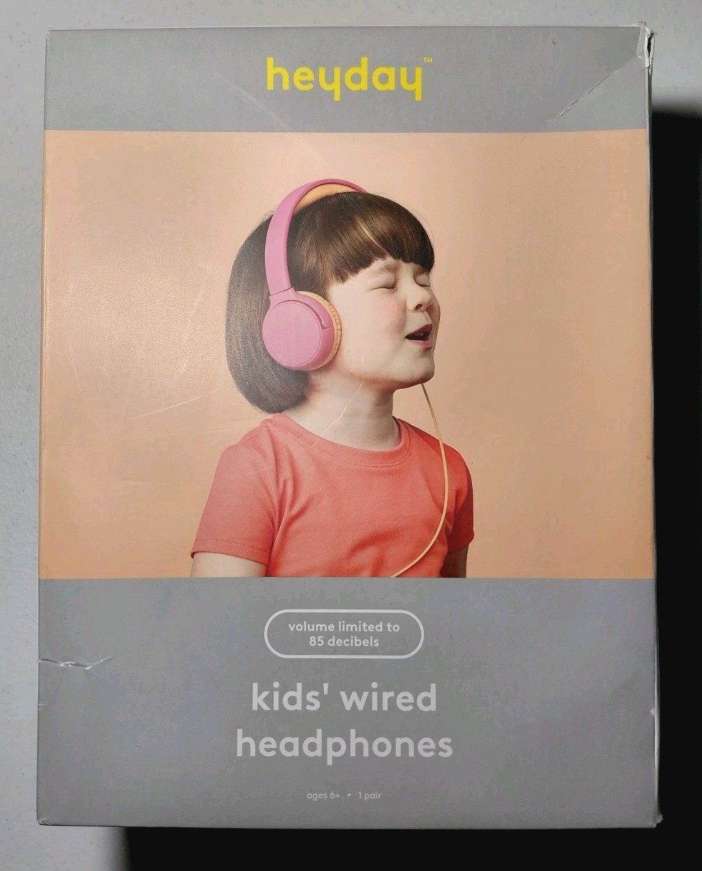 Heyday Wired On-Ear Headphones Soft Pink Orange 3.5mm Aux Plug