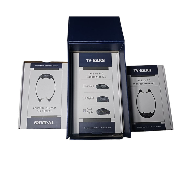 TV Ears 5.0 Dual Digital Wireless TV Headset System 2 Headsets 11841