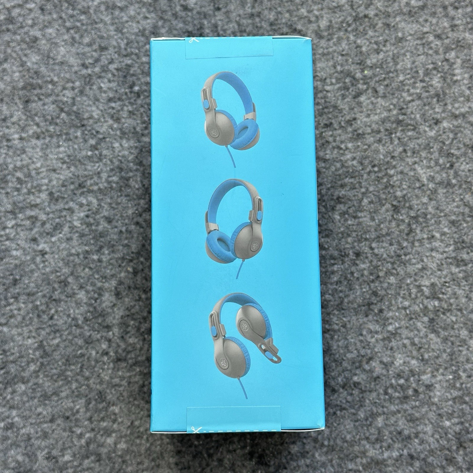 JBuddies Studio 2 Wired Kids Headphones – Gray/Blue – New! W/ Microphone 85dB 6+