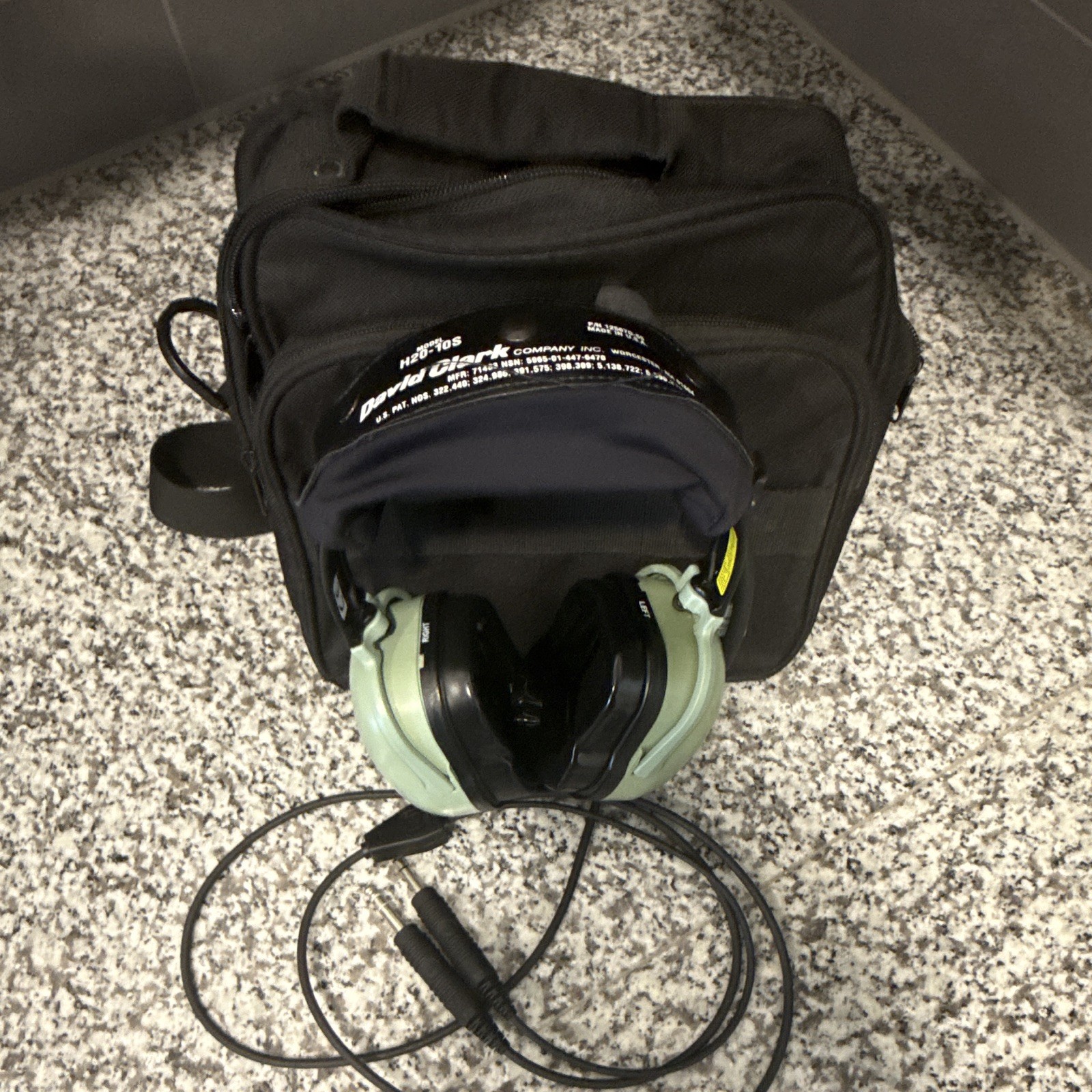 David Clark H20-10S Aviation Over-Ear Headset w/ Boom Mic, Dual Plug, Bag