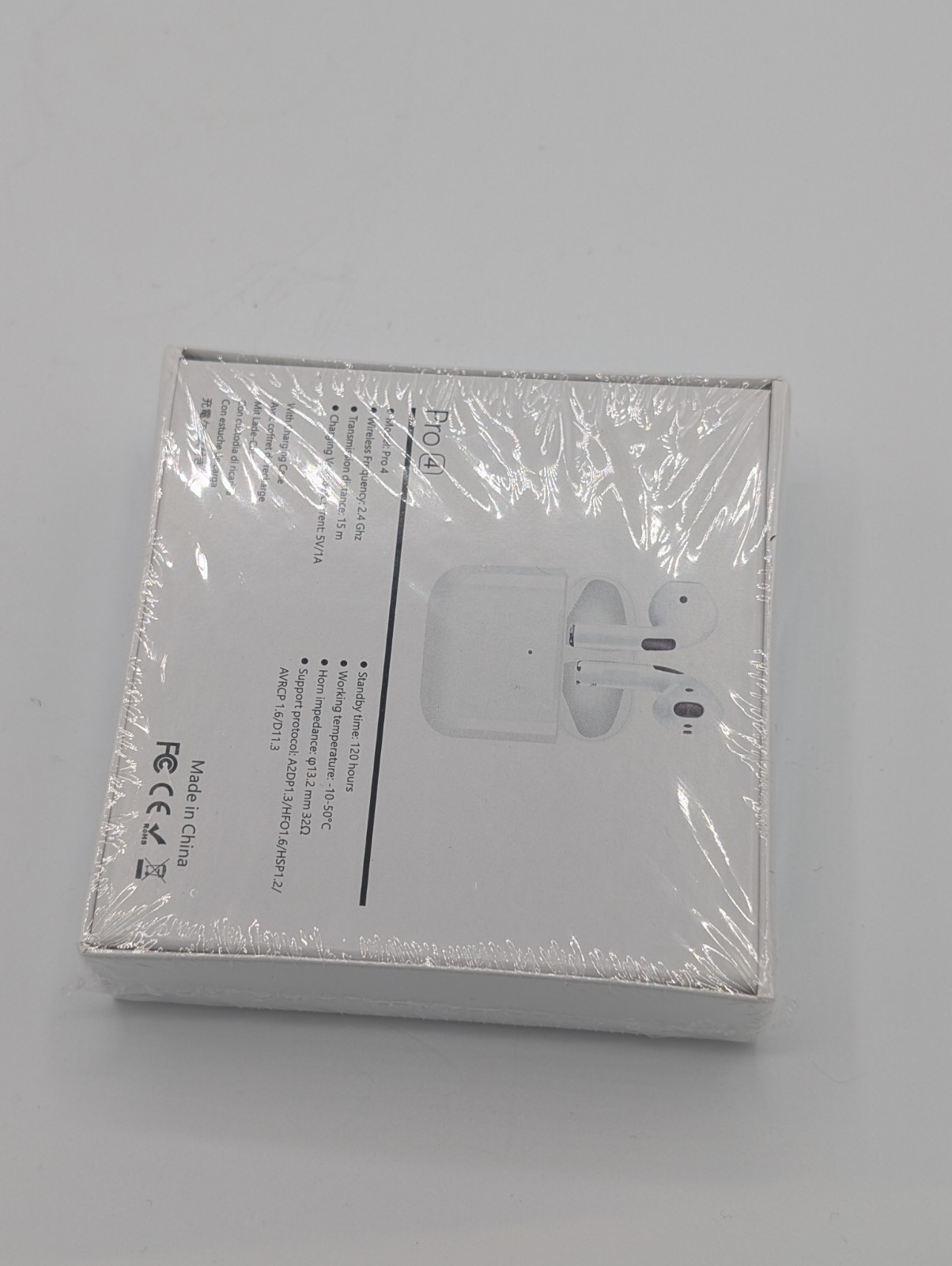 BNIB White Pro 4 TWS True Wireless Stereo 2.4 GHZ earbuds W/Charging Case 120hrs