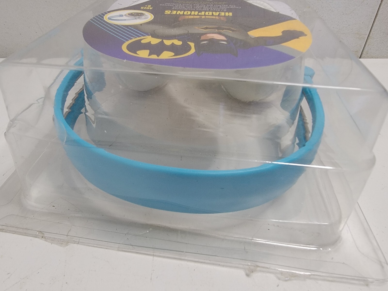 Batman Head Phones Blue White Unused Audio Jack Portable Music