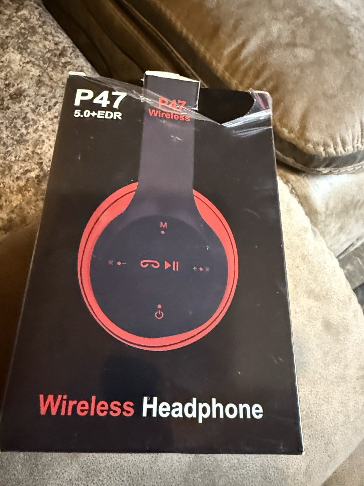 P47 P47 5.0+EDR Wireless Bluetooth On-Ear Headband Headphones Red/Black