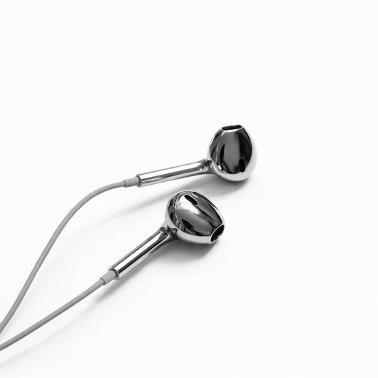 Chrome Silver Wired Headphones Chroma w/ Mic & Volume Control USB C port ⛓️