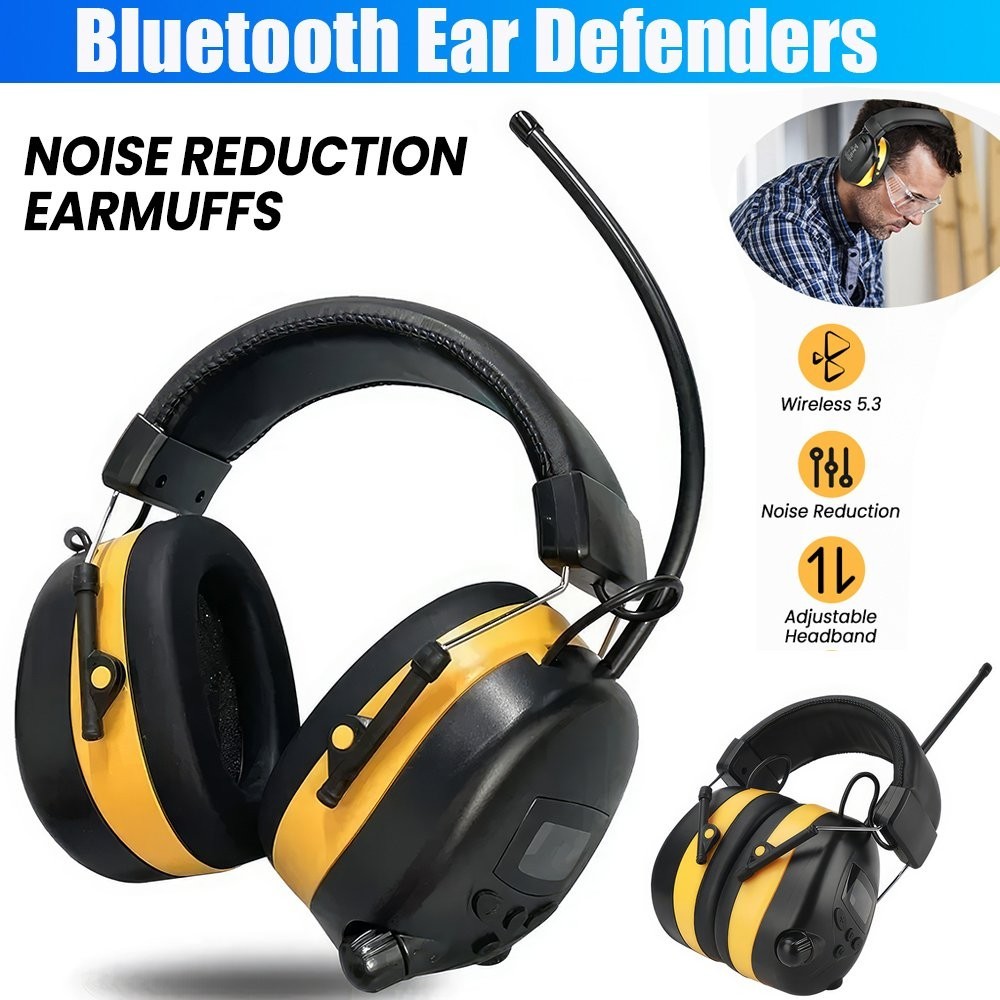 Bluetooth Headphones FM Radio Headphone Ear Safety Earmuffs for Mowing Work