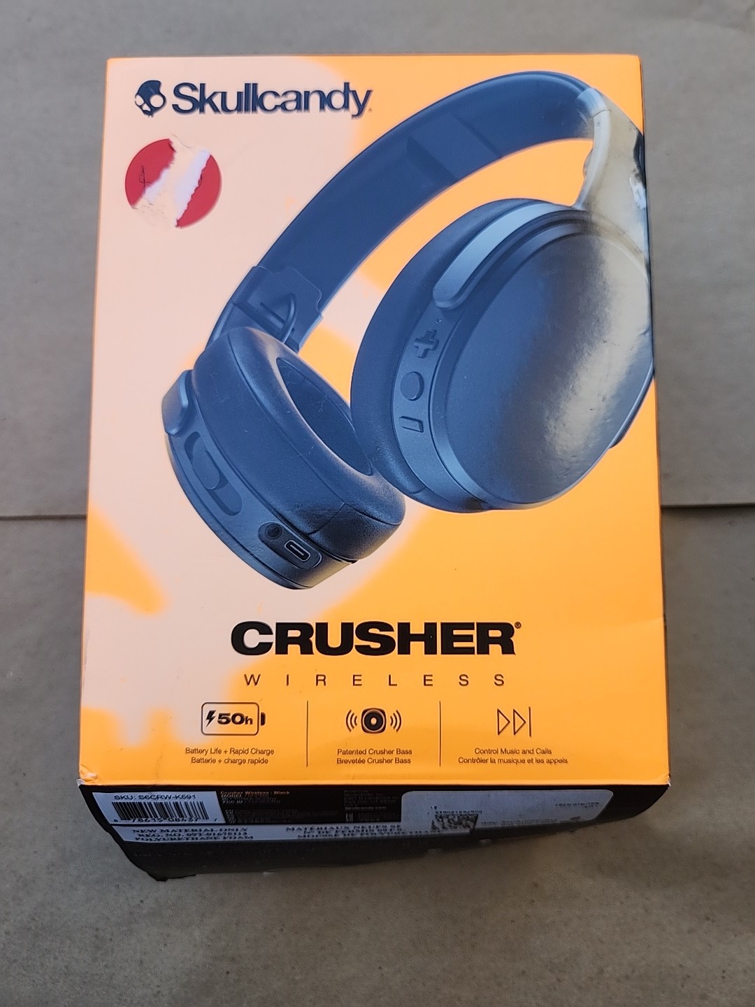 Skullcandy Crusher Wireless over-Ear Headphones, Black