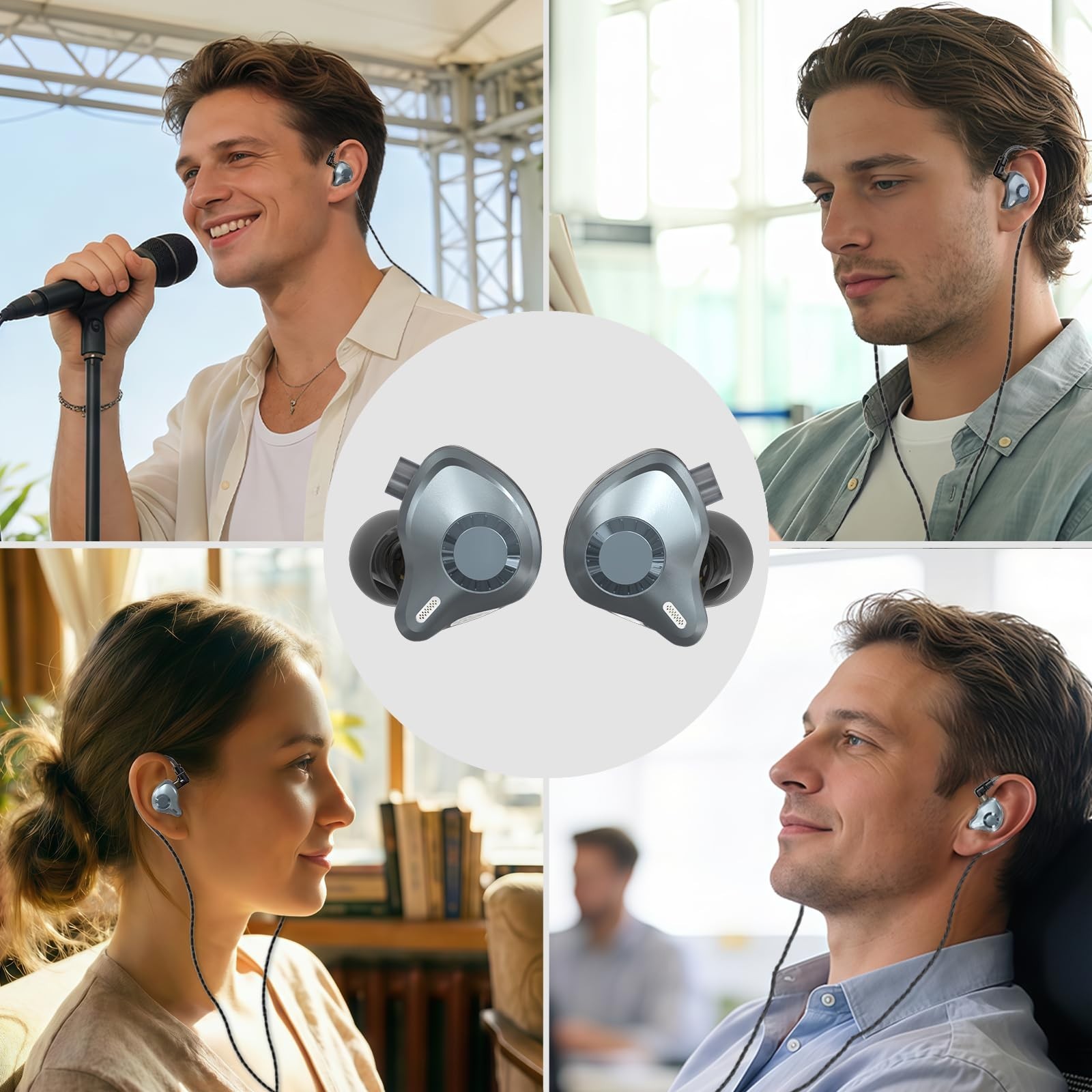 HiFi In-Ear Monitor Headphones, Wired Earbuds with Deep Bass, Sound Isolation, U