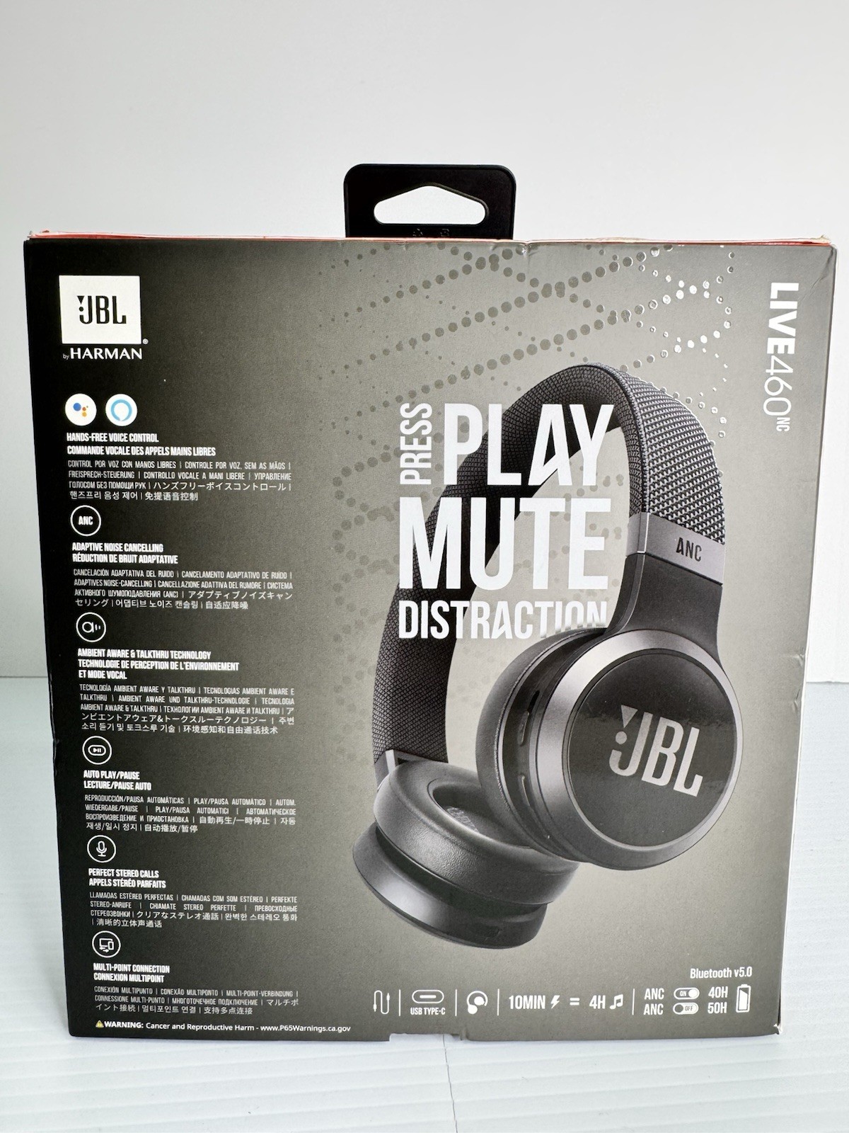 JBL Live 460NC Wireless Noise Cancelling OverThe Ear Headphones Black NEW IN BOX