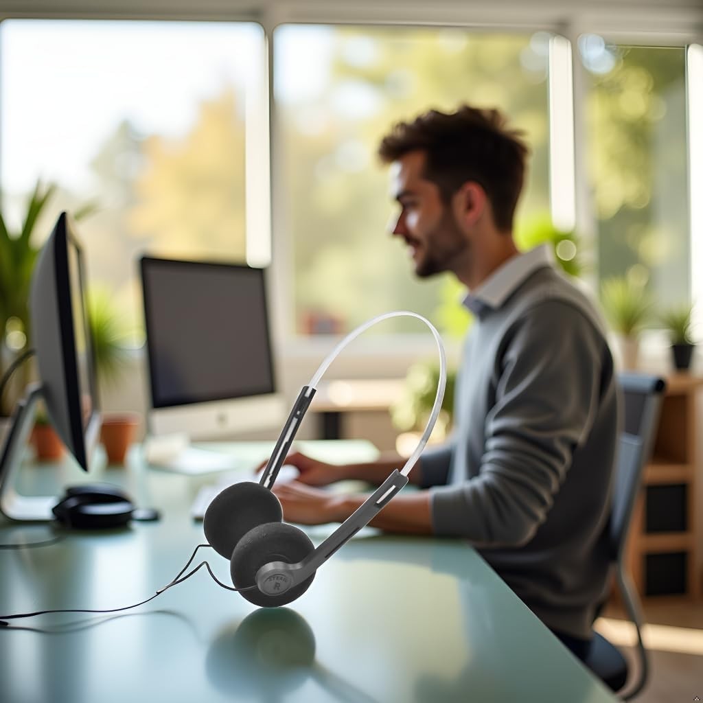 Classic Black Over-Ear Headphones with Adjustable Fit – Perfect for Music Lovers