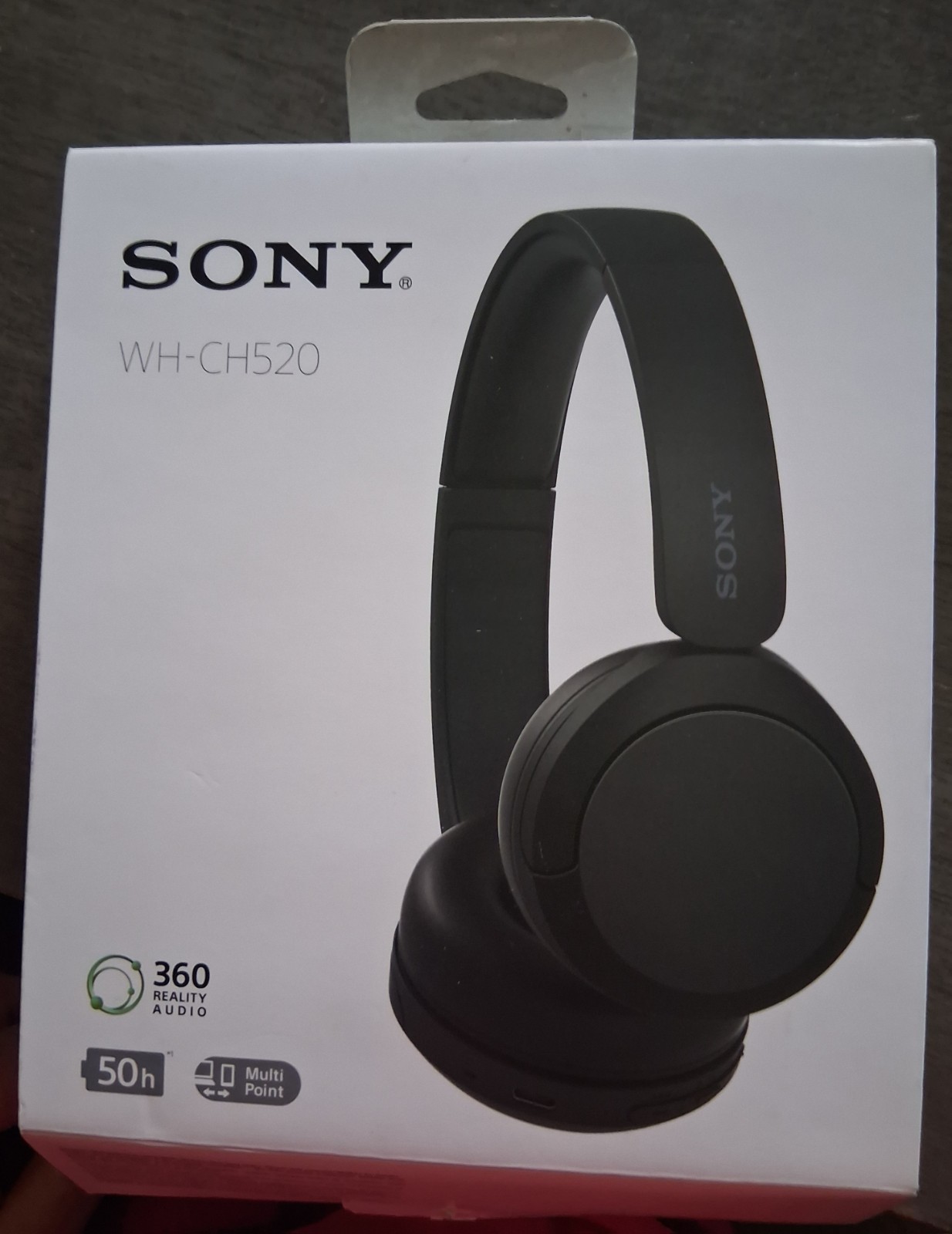 Sony WH-CH520 Wireless Bluetooth Headphones Black 360 Reality Audio Multi-Point