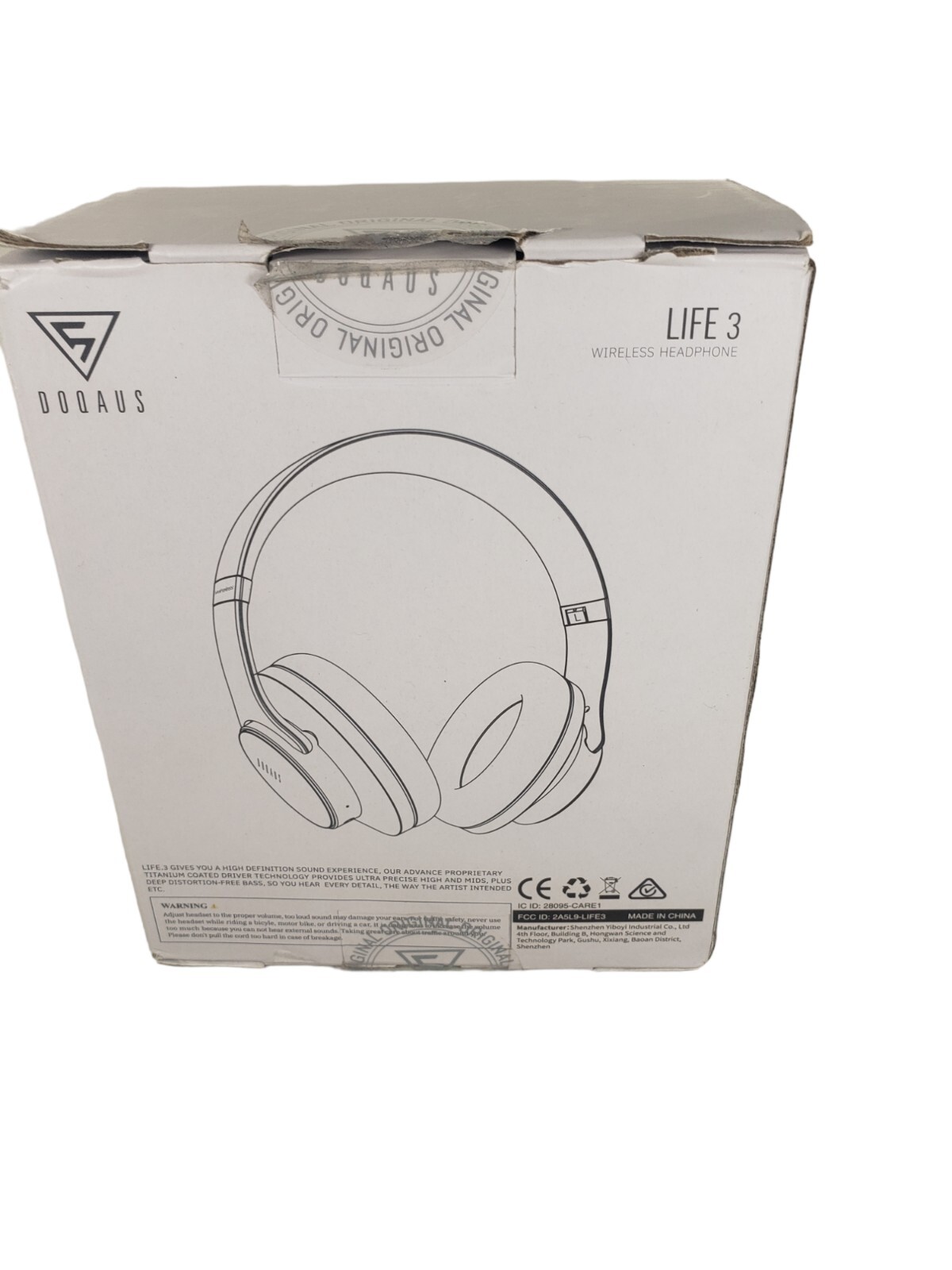 DOQAUS Life 3 Bluetooth Headphones Over Ear Wireless Black NEW/OPEN BOX