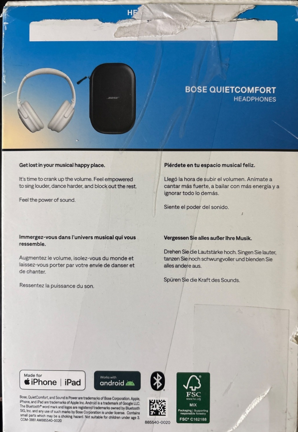 Bose QuietComfort Wireless Over-Ear Headphones – White Smoke MRSP $350