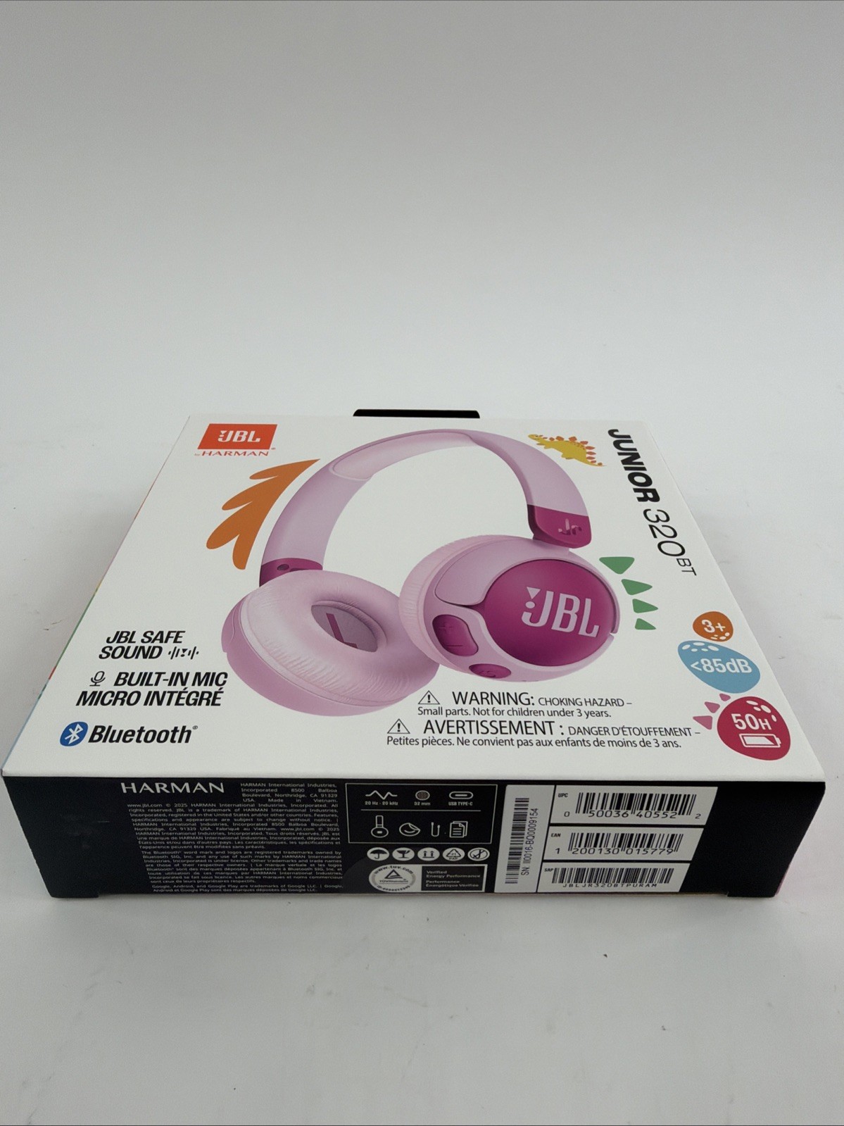 JBL Junior 320BT Kids Wireless Bluetooth On-Ear Headphones for Kids (Purple)