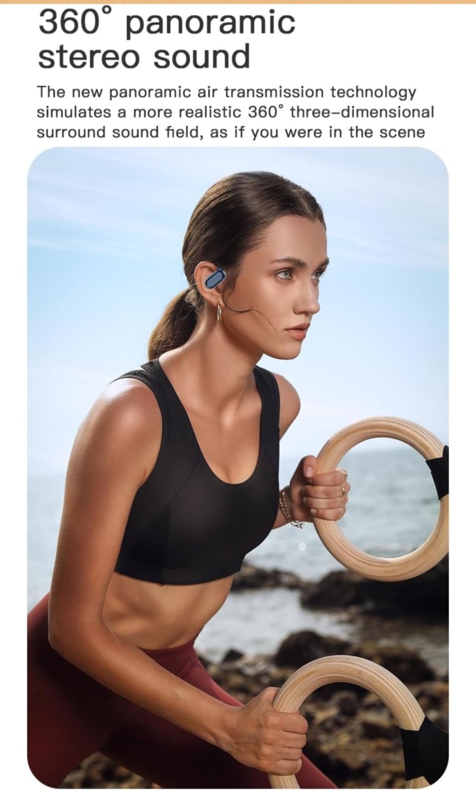 LCD Open-Ear Comfort YYK-Q16 Pro True Wireless Earbuds, Black
